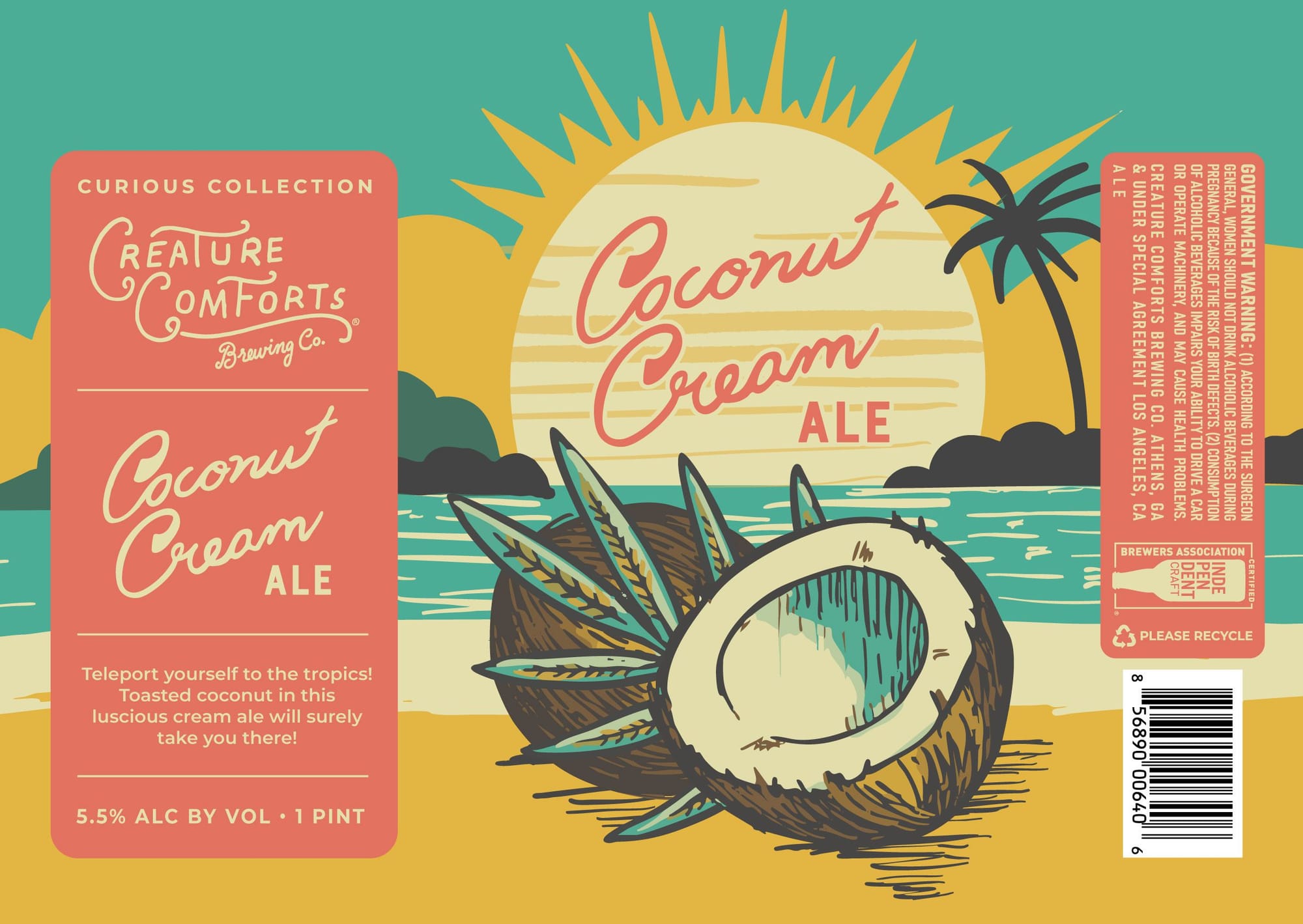 Coconut Cream Ale by Creature Comforts Brewing Co. - beer label