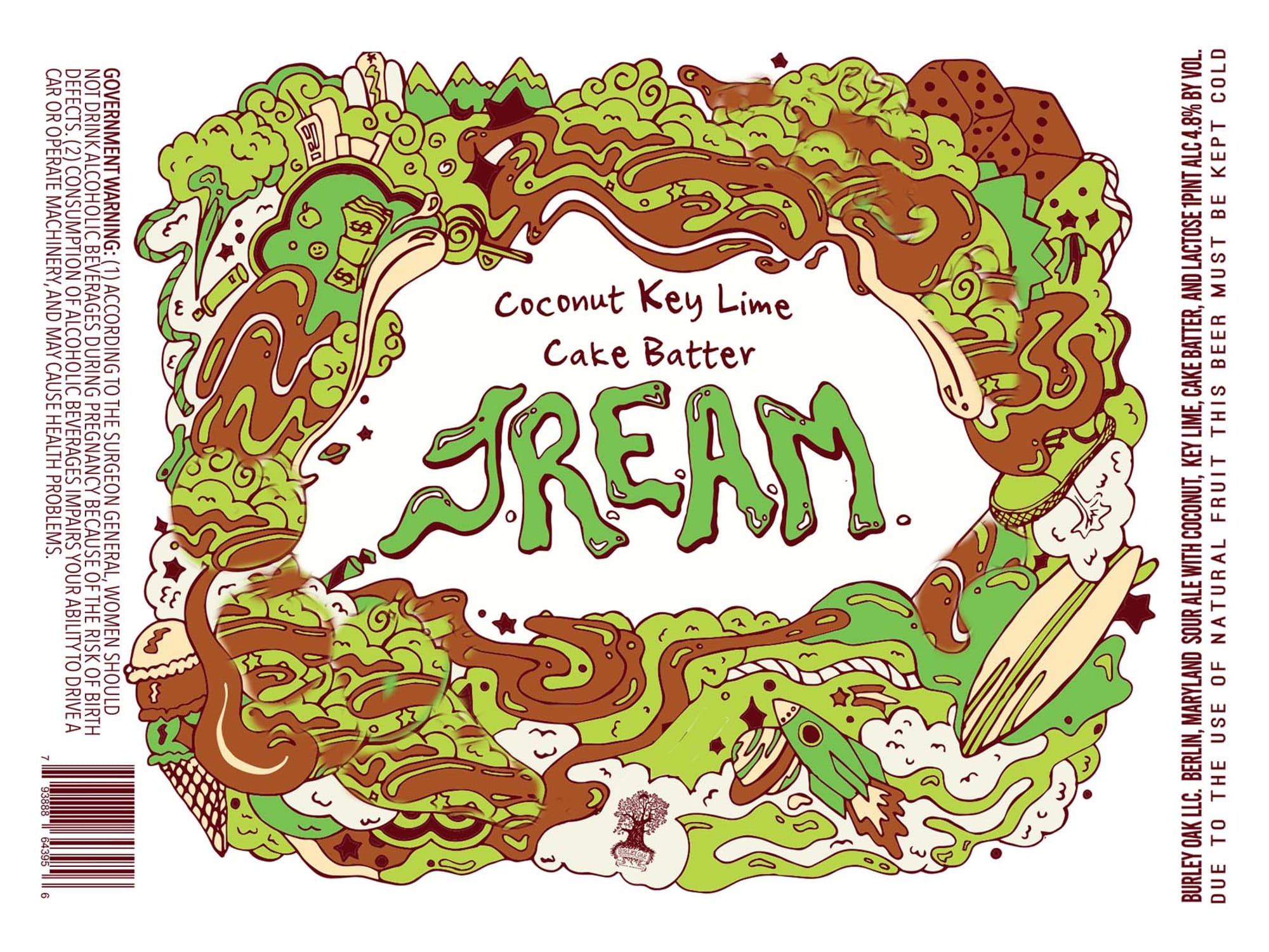 Coconut Key Lime Cream by Burley Oak LLC - beer label