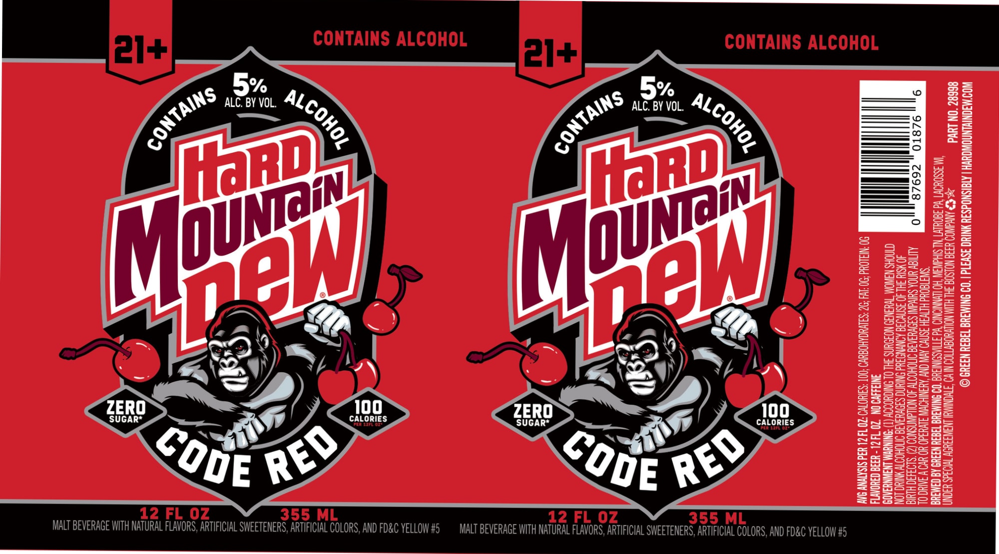 Code Red by Hard Mountain Dew - beer label