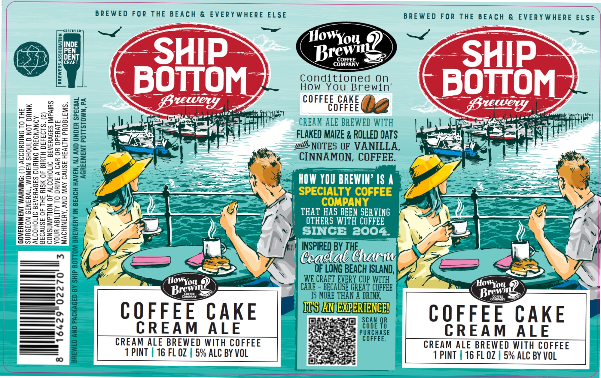 Coffee Cake Cream Ale by Ship Bottom Brewery - beer label
