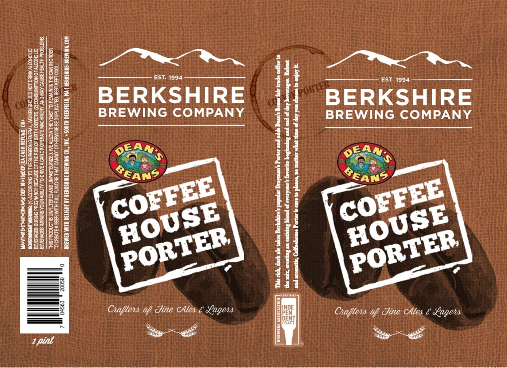 Coffee House Porter by Berkshire Brewing Company - beer label