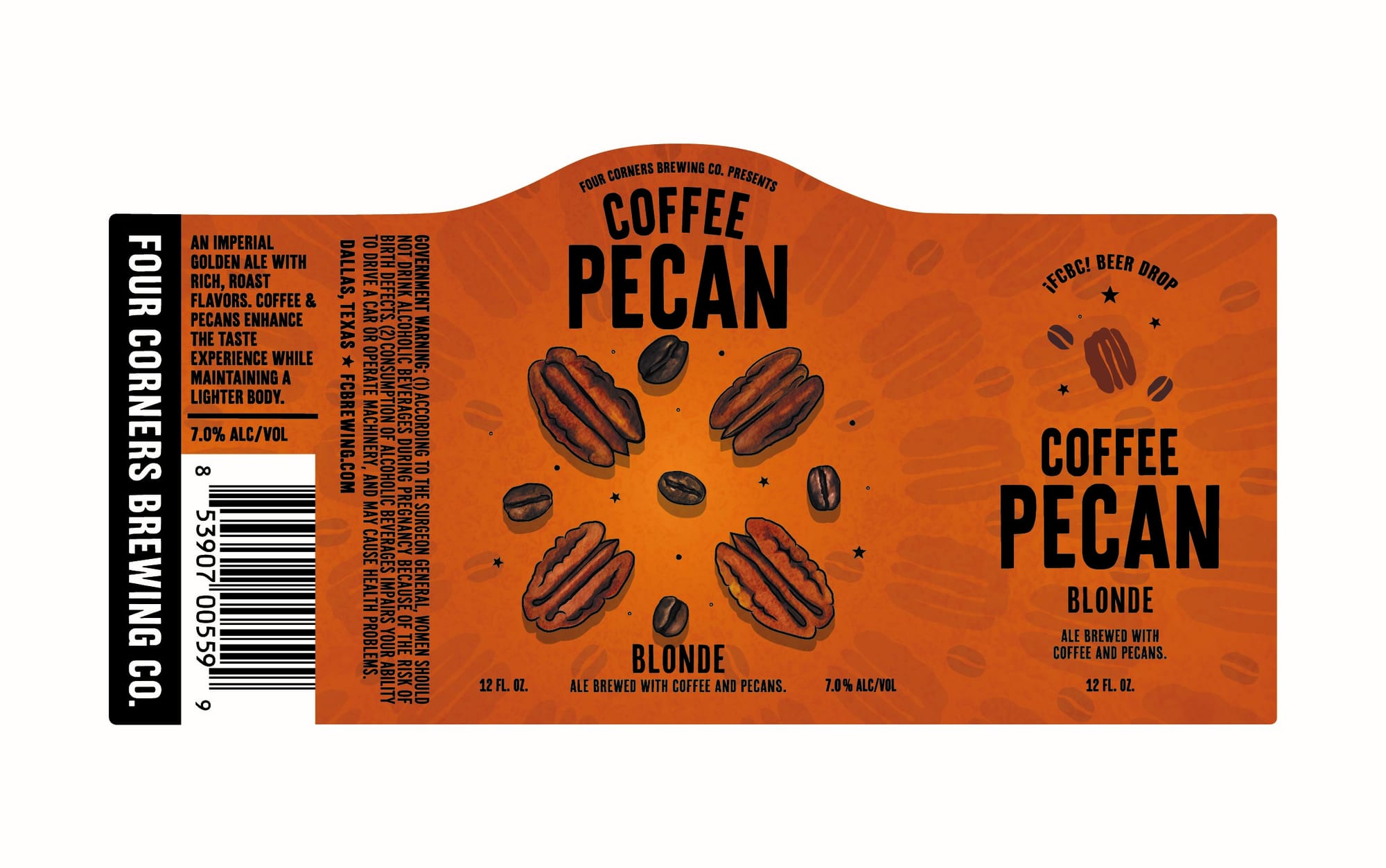 Coffee Pecan Blonde by Four Corners Brewing Co. - beer label