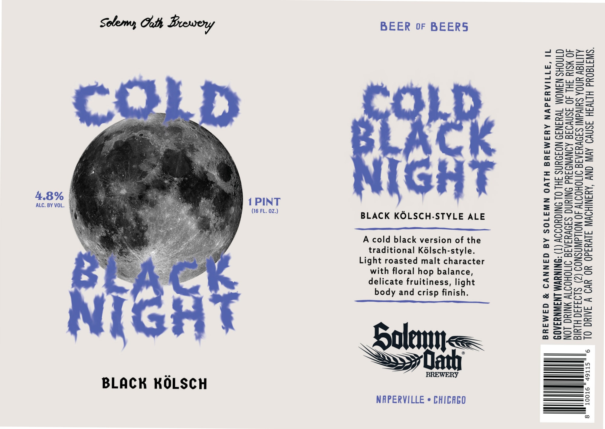 Cold Black Night by Solemn Oath Brewery - beer label