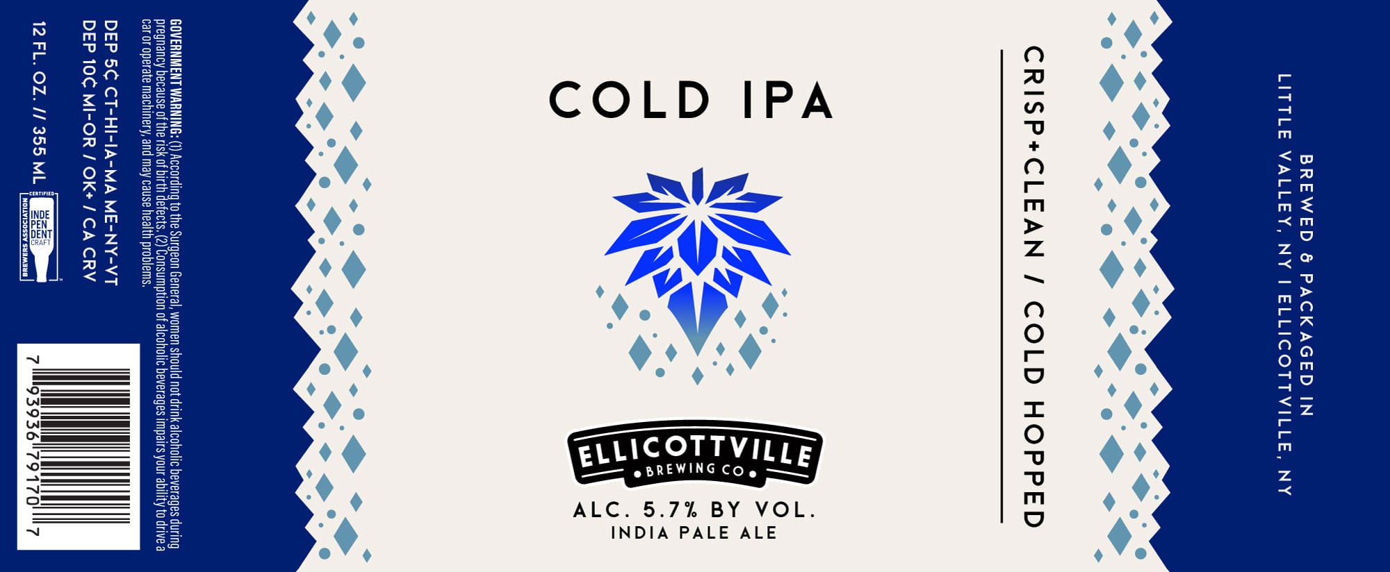 Cold IPA by Ellicottville Brewing Co. - beer label