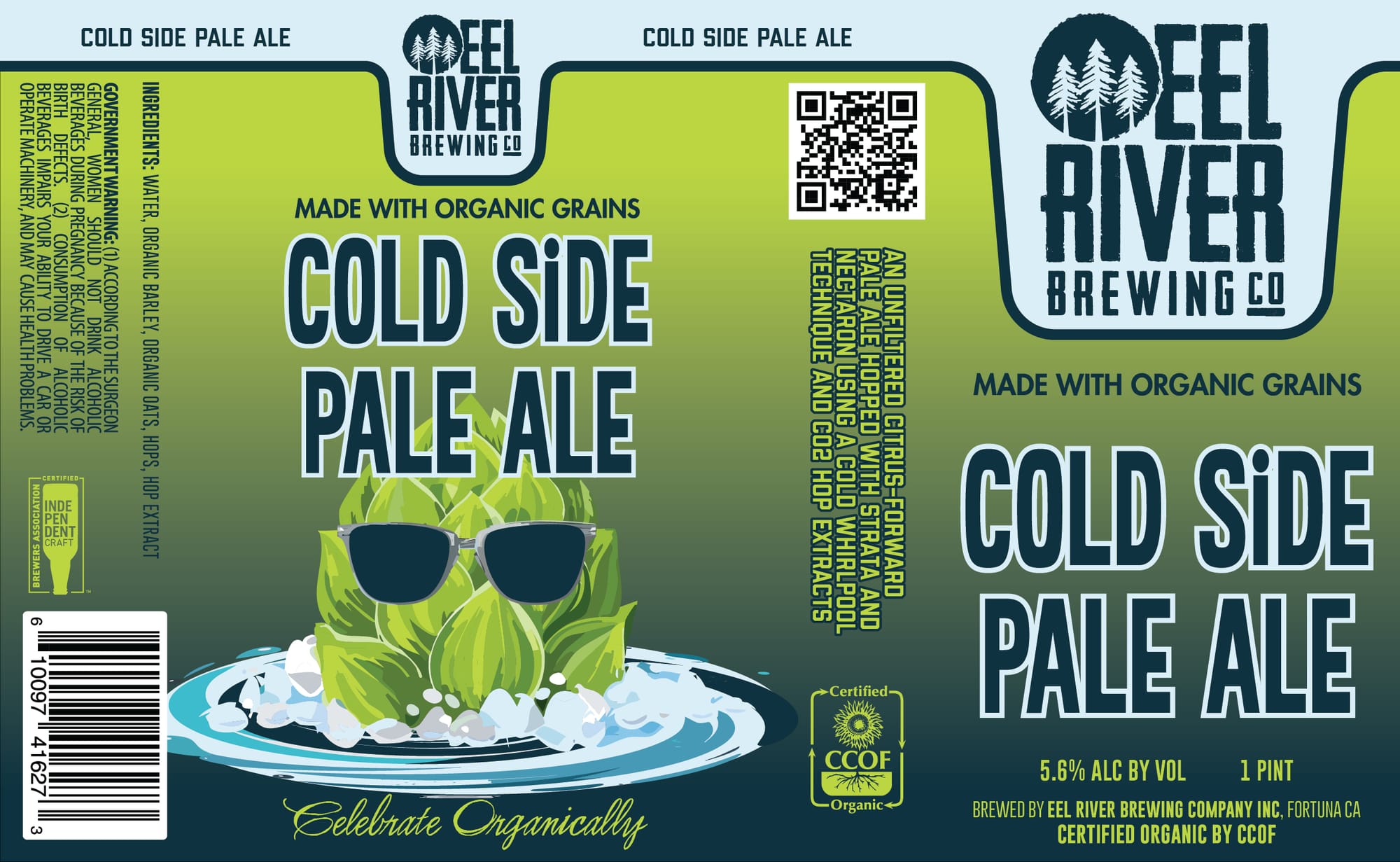 Cold Side Pale Ale by Eel River Brewing Co - beer label