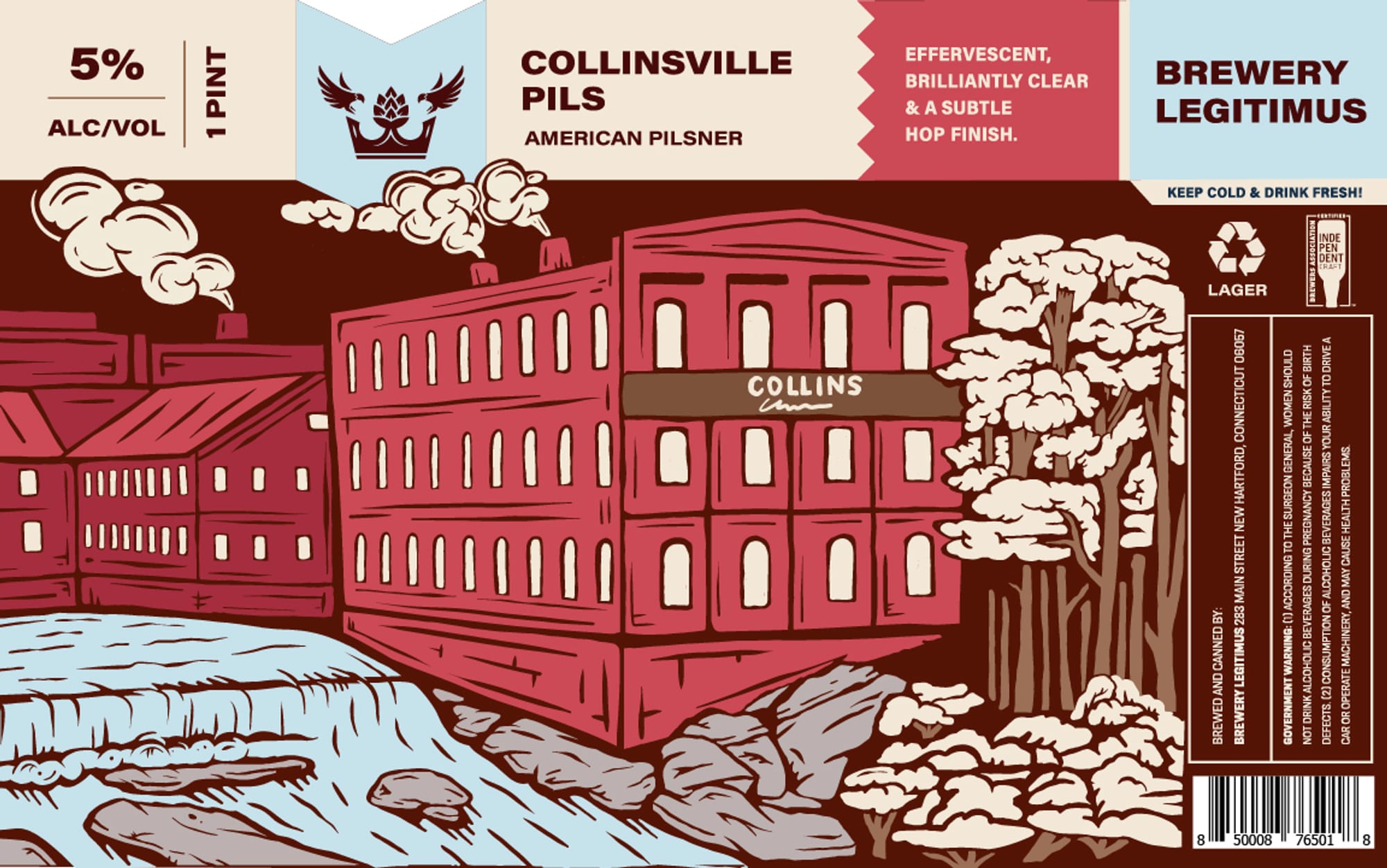 Collinsville Pils by Brewery Legitimus - beer label