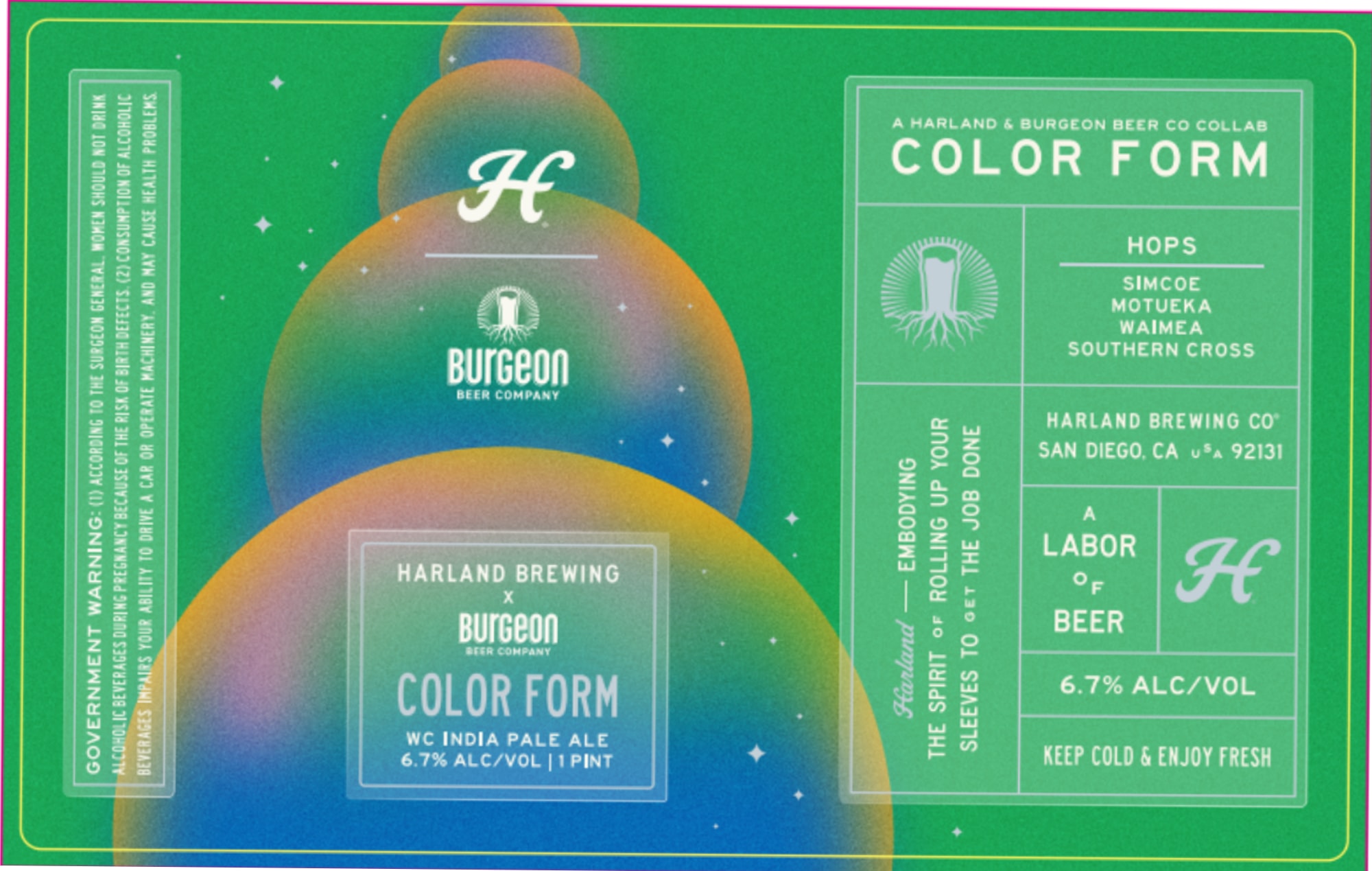 Color Form by Harland Brewing Co x Burgeon Beer Company - beer label