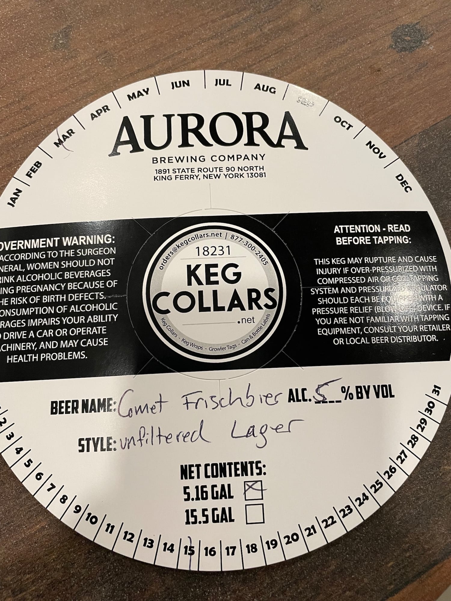 Comet Frischbier Lager by Aurora Brewing Company - beer label