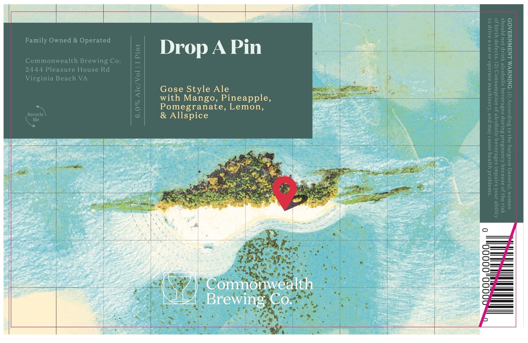 Drop A Pin by Commonwealth Brewing Co. - beer label