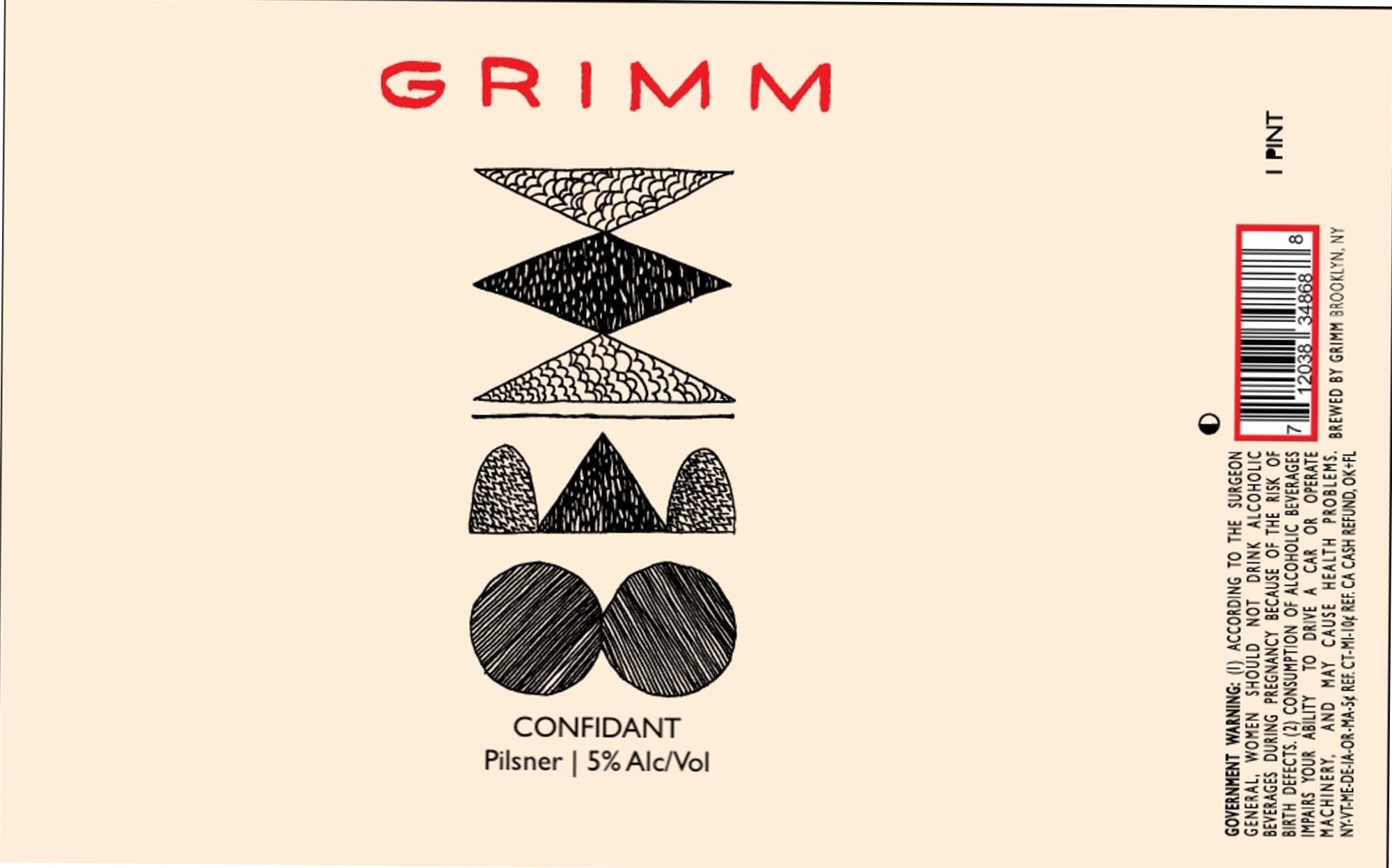 Confidant by Grimm Artisanal Ales - beer label