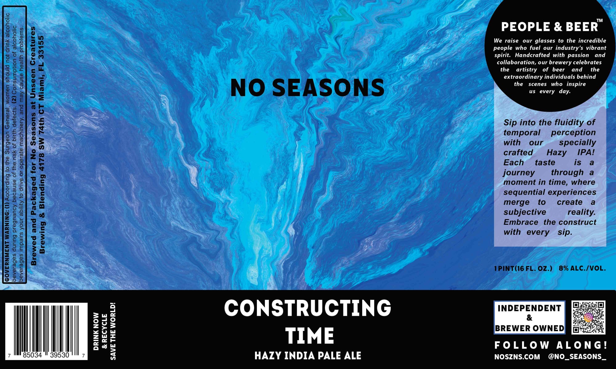 Constructing Time Hazy India Pale Ale by No Seasons Brewing - beer label