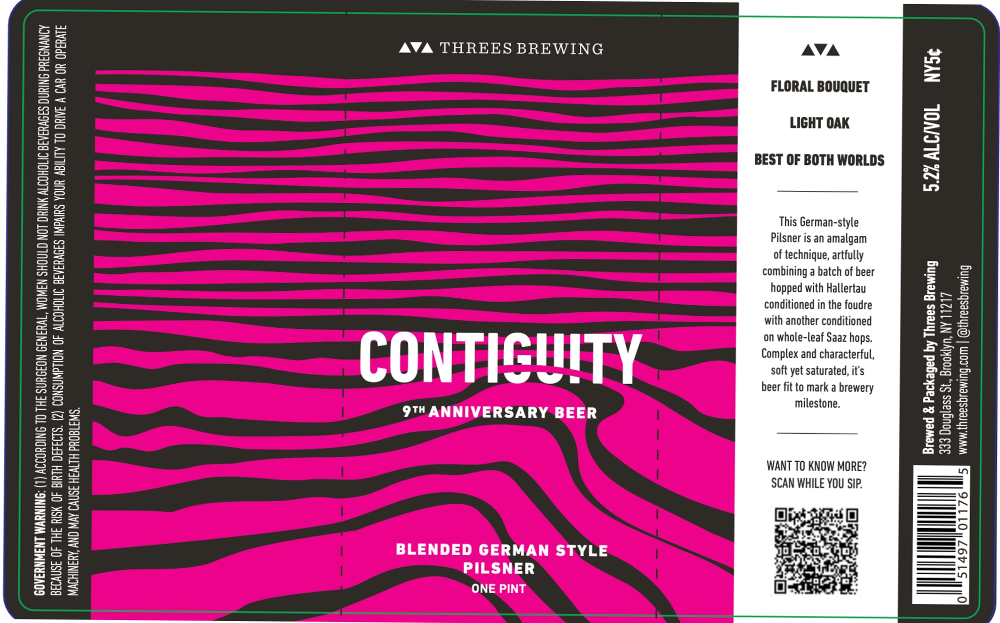 Contiguity by Threes Brewing - beer label