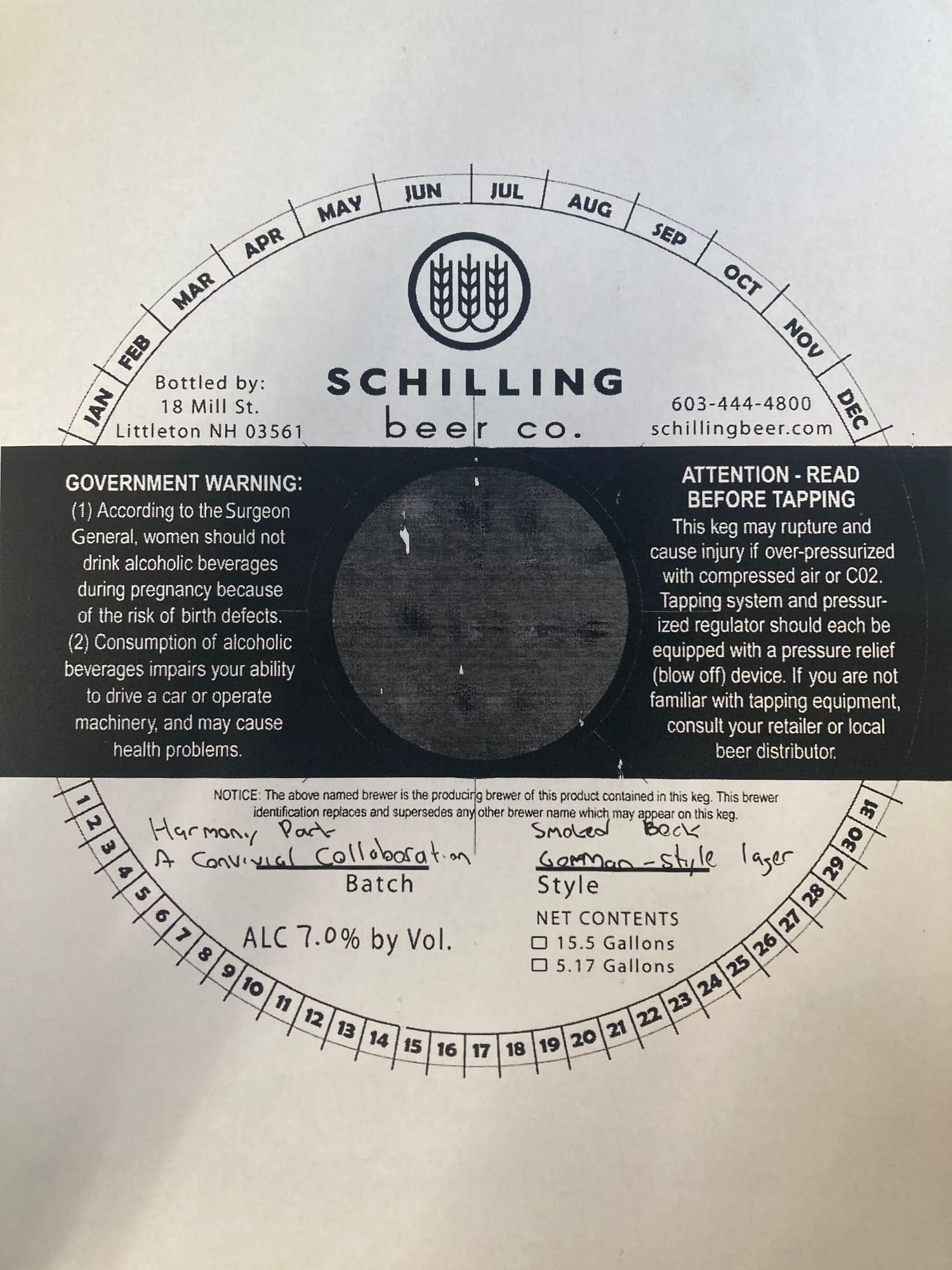 Convival Collaboration Smoked Lager by Schilling Beer Co. - beer label