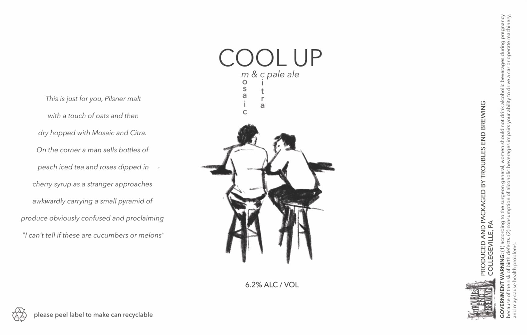 Cool Up by Troubles End Brewing - beer label