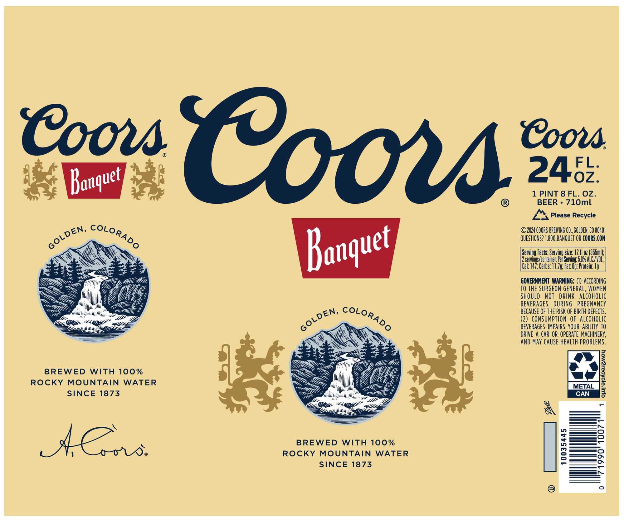 Coors Banquet by Coors Brewing Co. - beer label