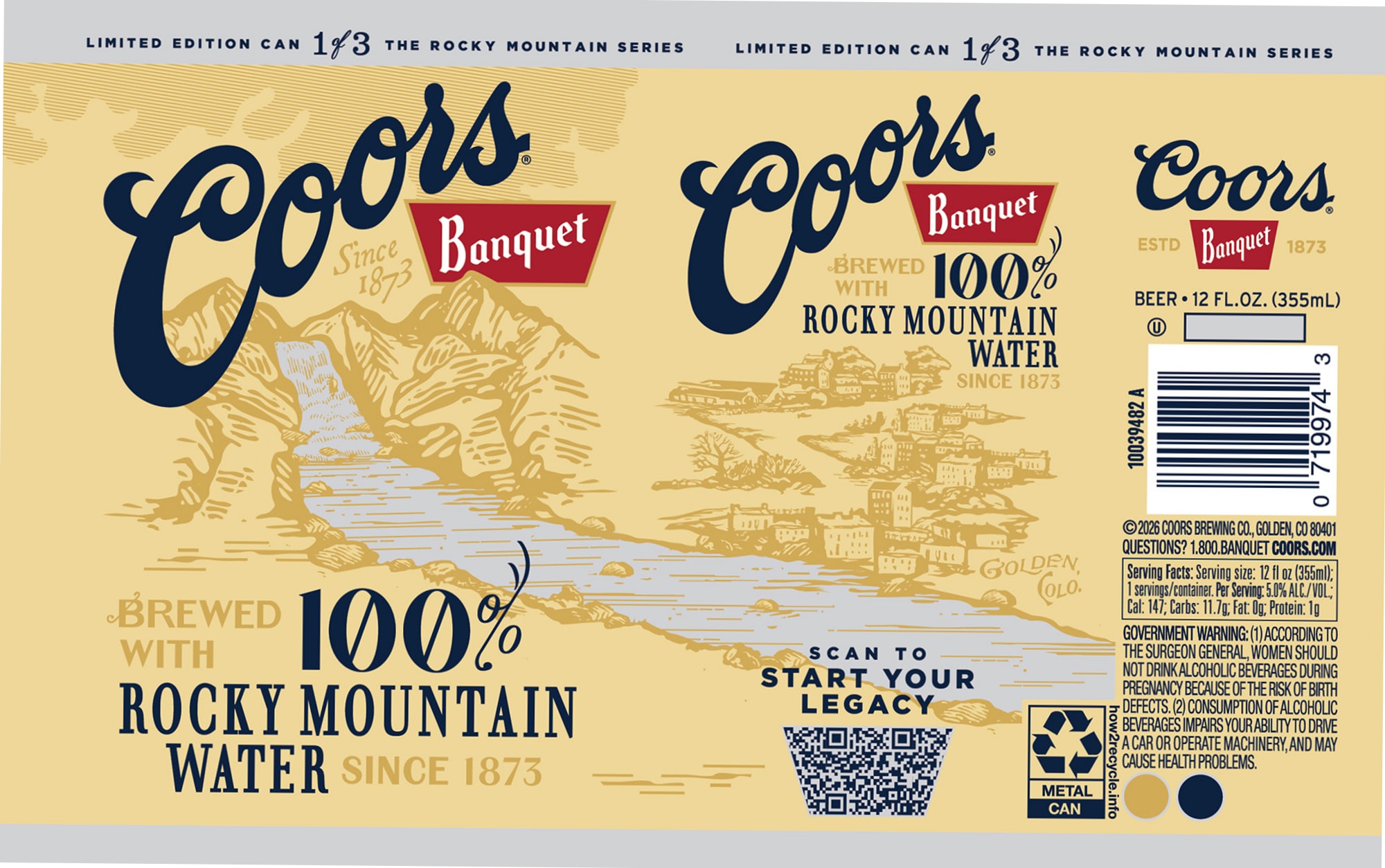Coors Banquet by Coors Brewing Co. - beer label