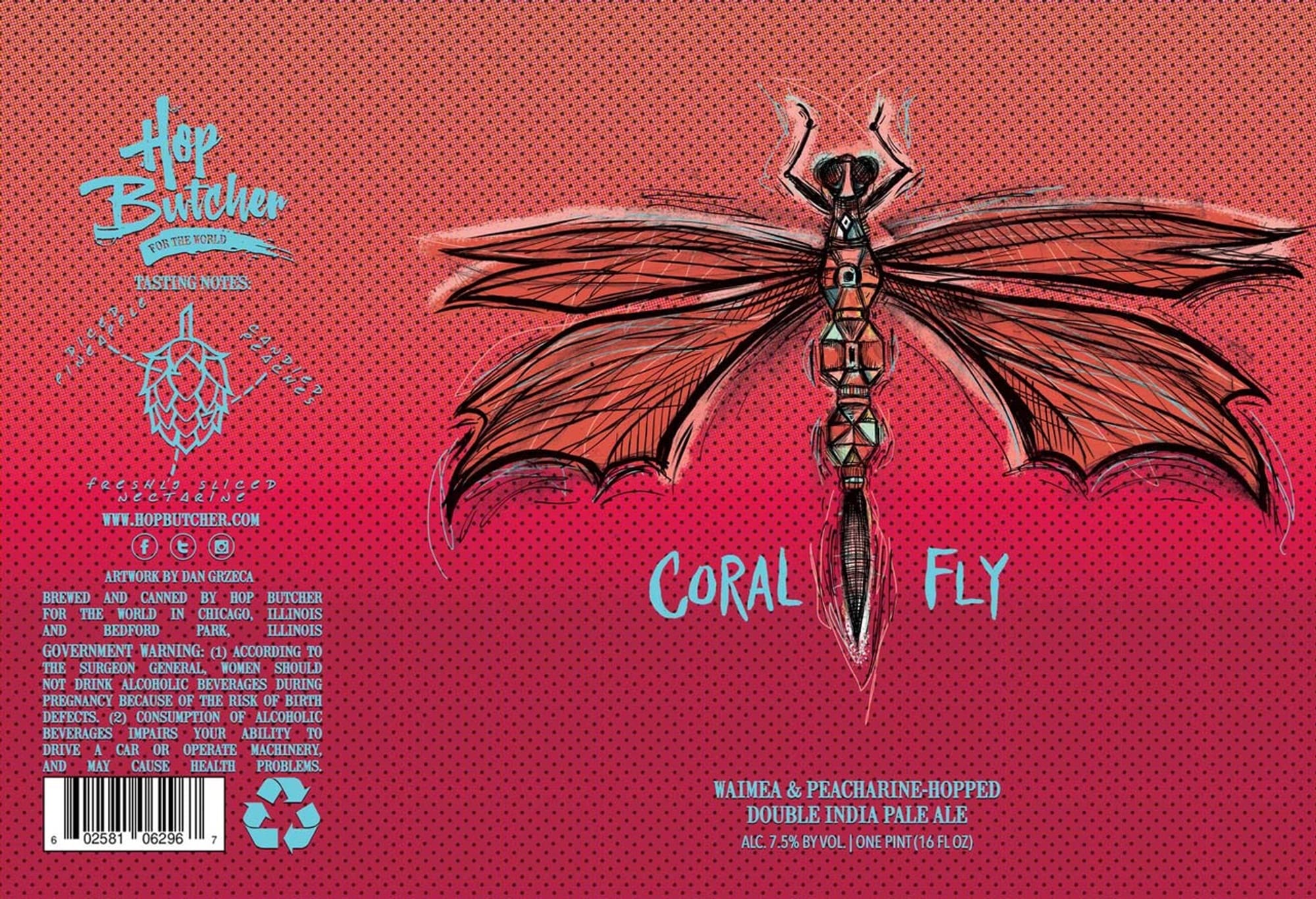 Coral Fly by Hop Butcher For The World - beer label