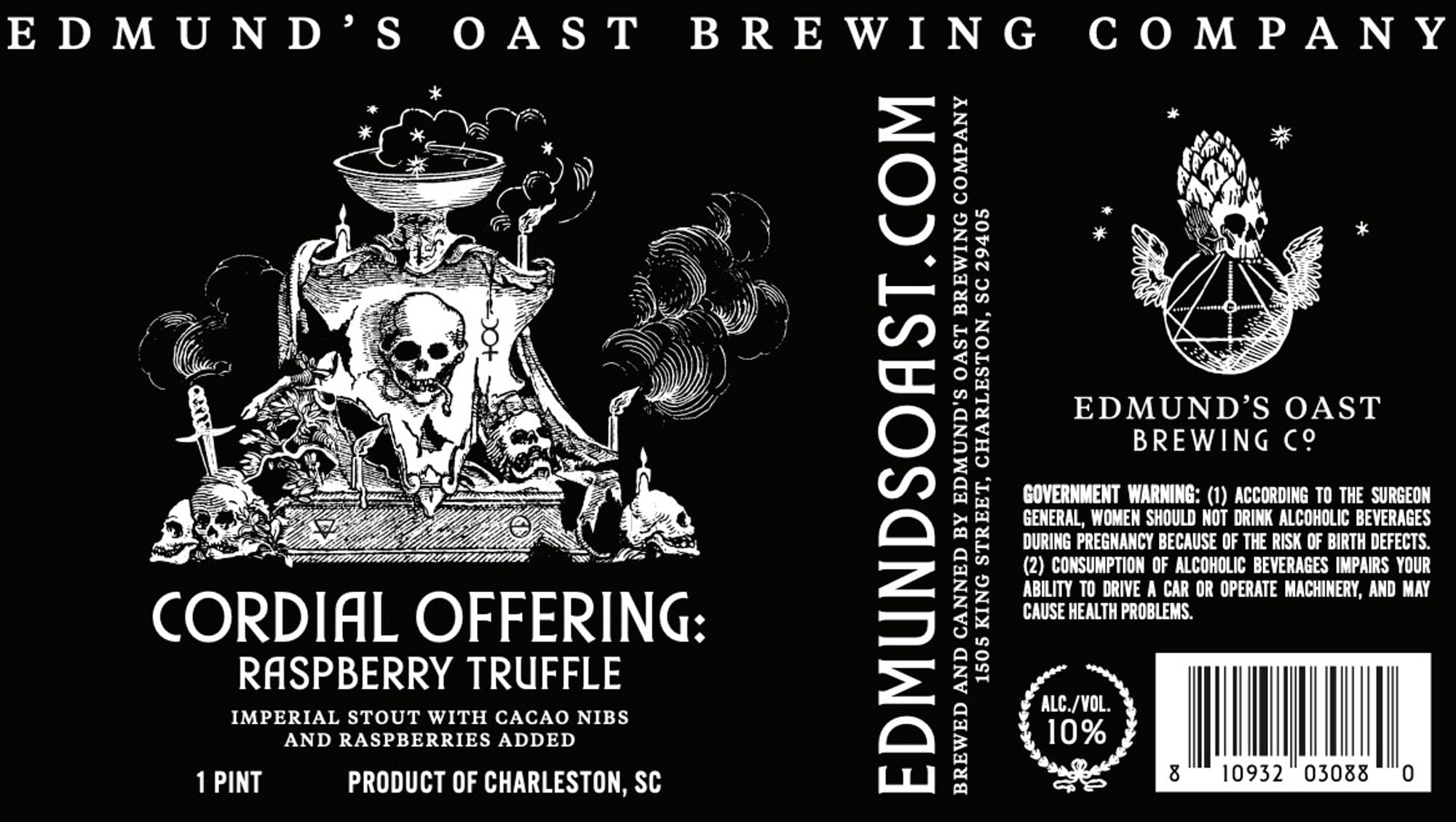 Cordial Offering: Raspberry Truffle by Edmund’s Oast Brewing Co. - beer label