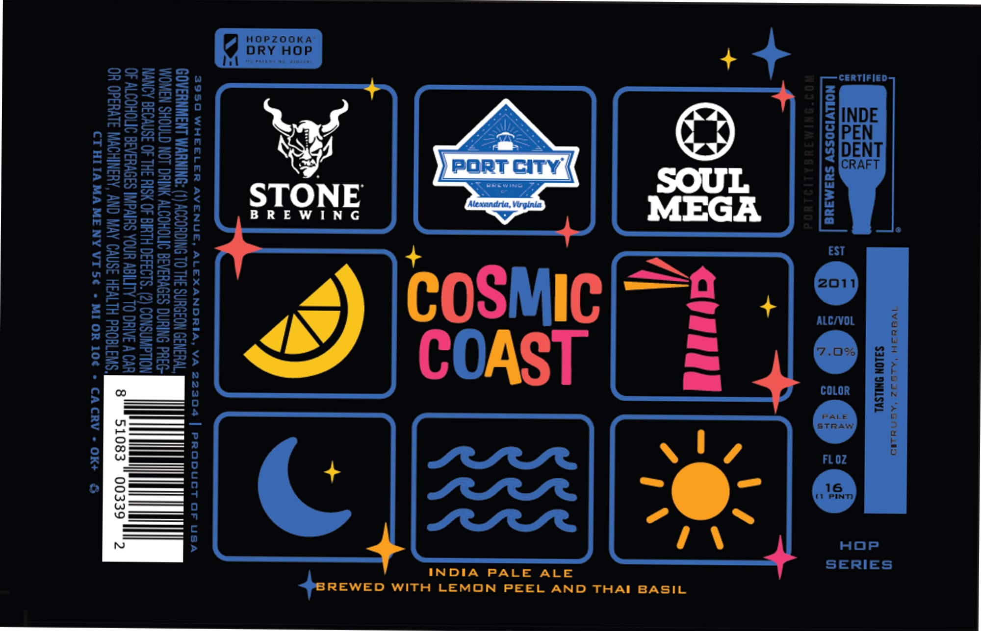 Cosmic Coast by Stone Brewing - beer label