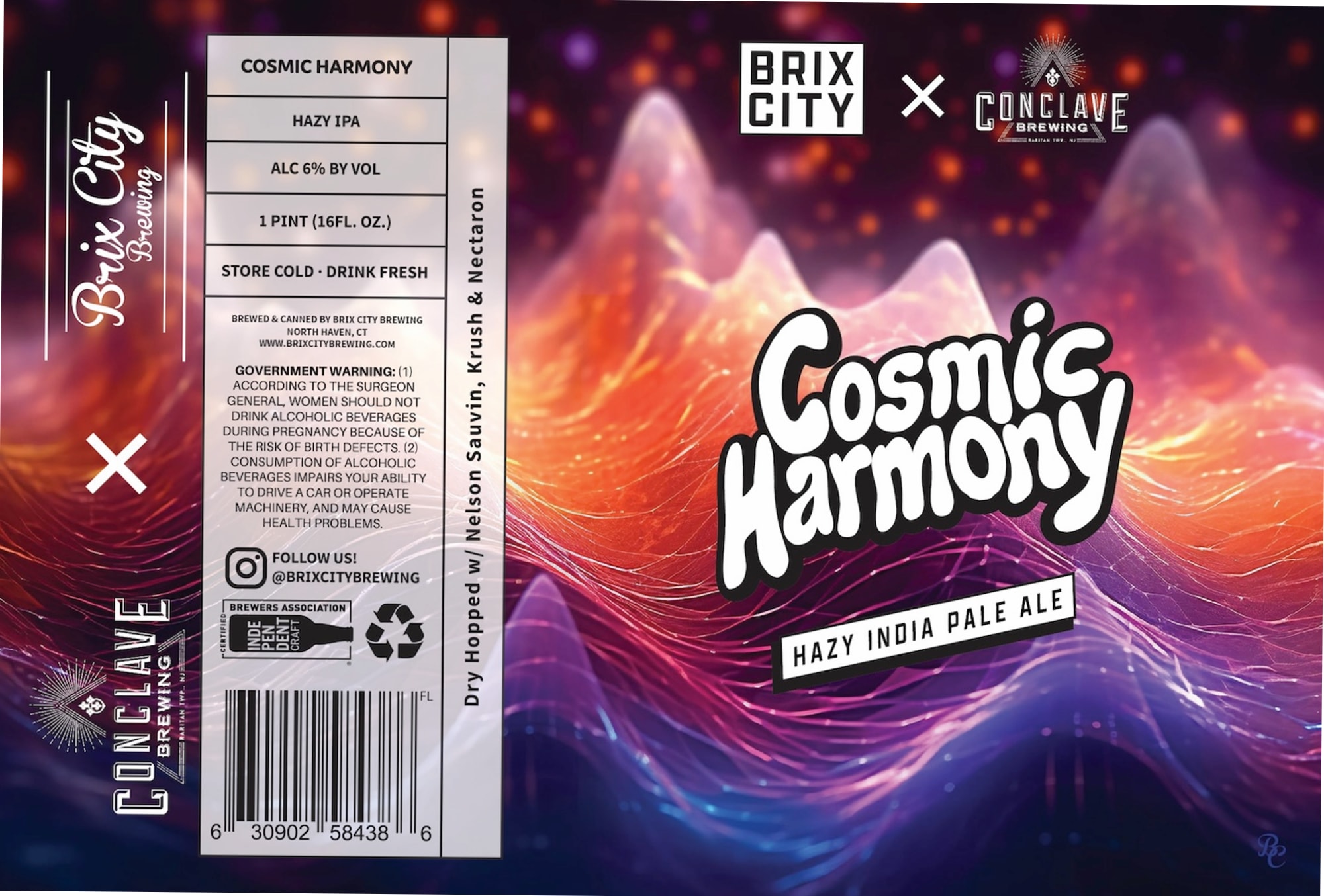 Cosmic Harmony by Brix City Brewing x Conclave Brewing - beer label