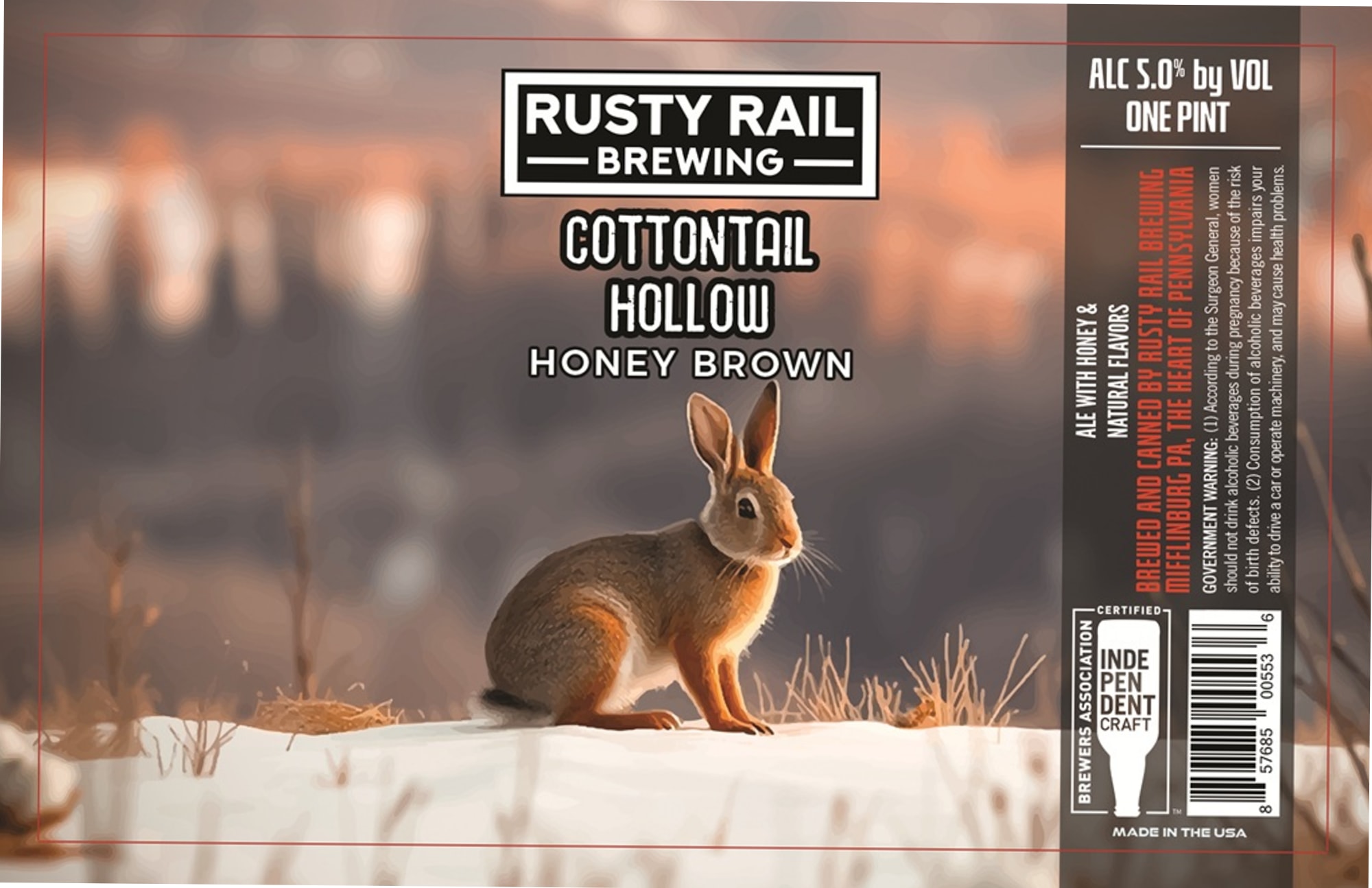 Cottontail Hollow by Rusty Rail Brewing - beer label