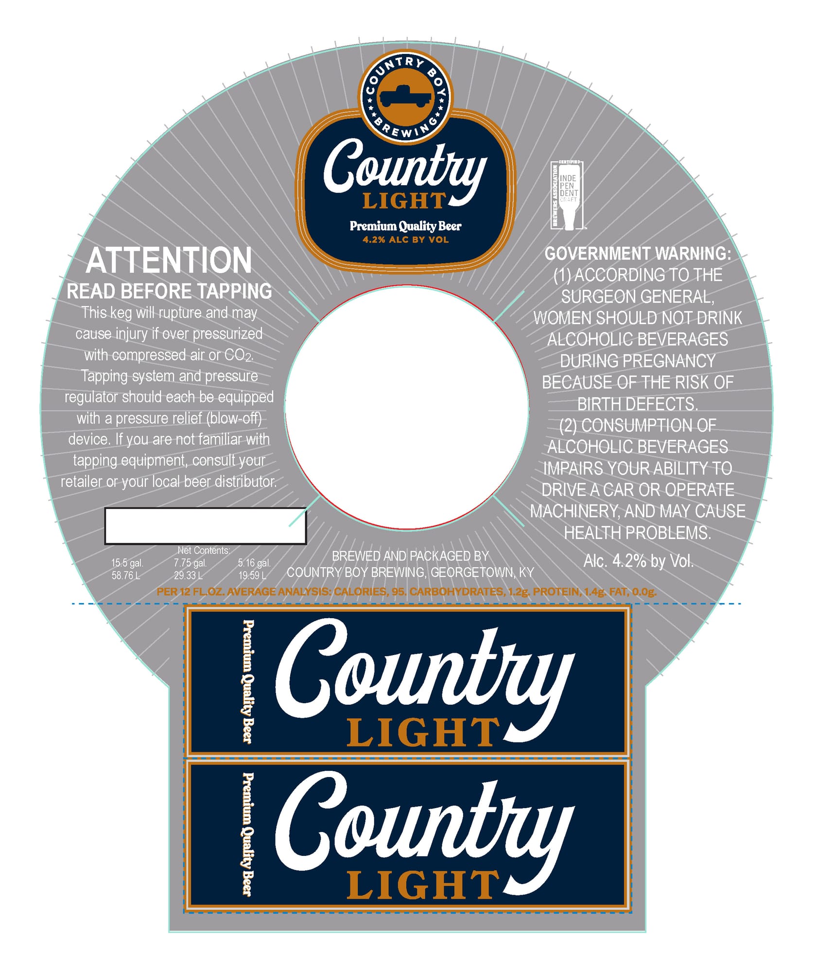 Country Light by Country Boy Brewing - beer label