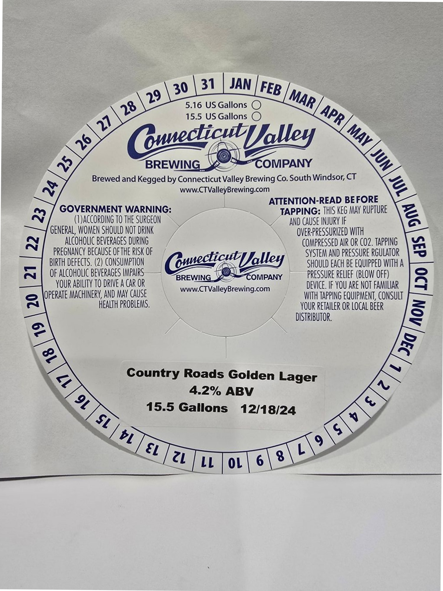 Country Roads Golden Lager by Connecticut Valley Brewing Co. - beer label