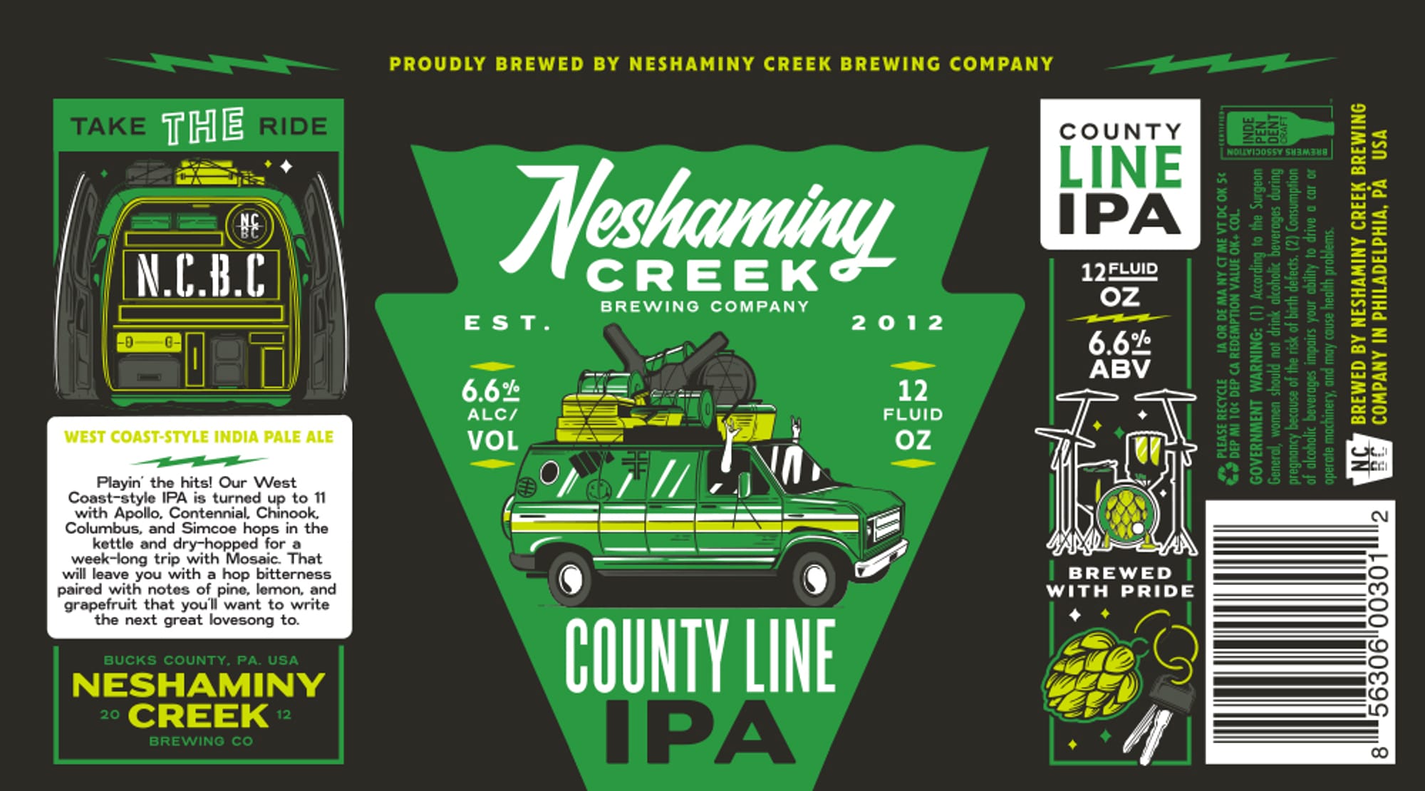 County Line IPA by Neshaminy Creek Brewing Company - beer label