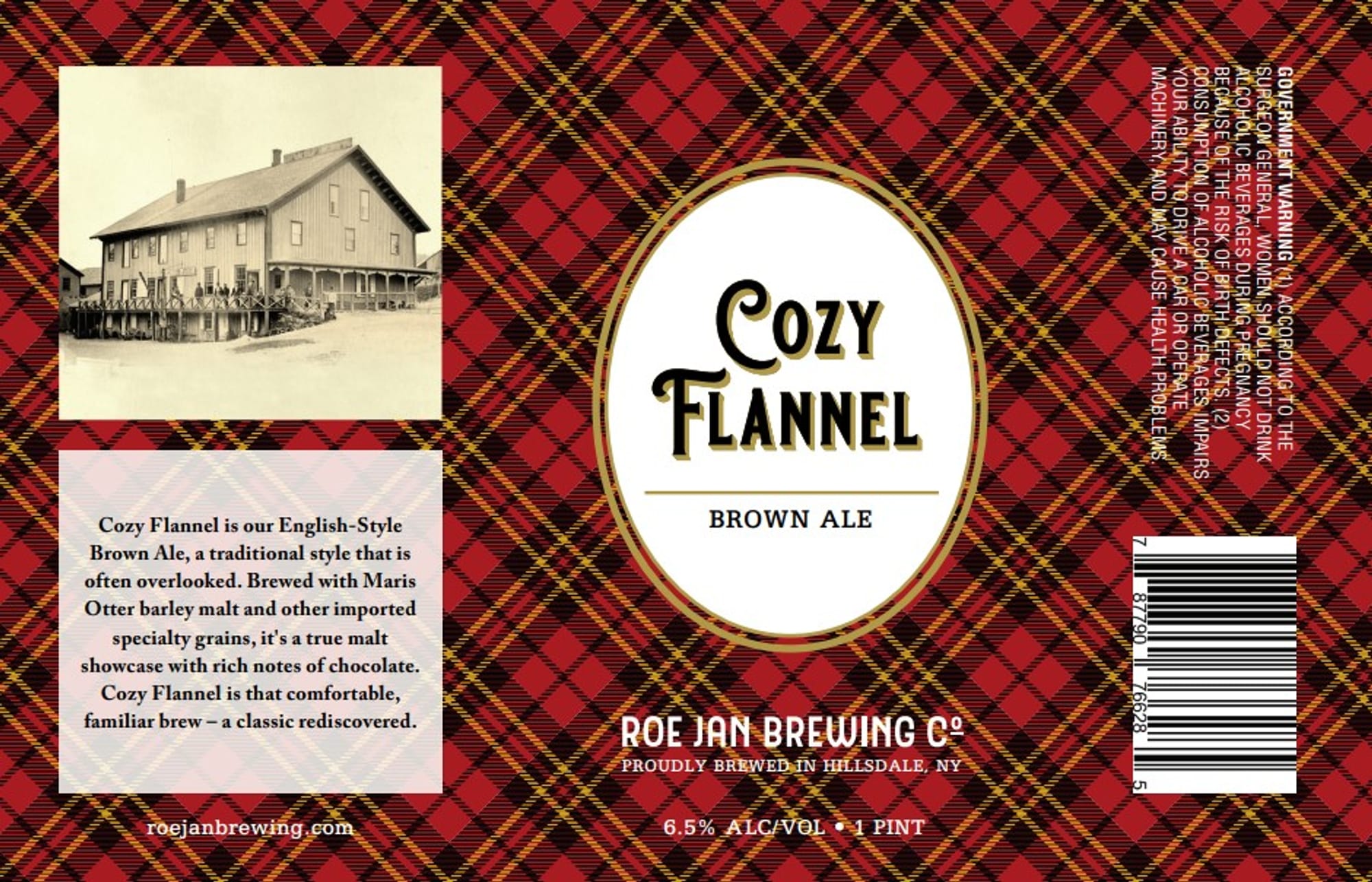 Cozy Flannel by Roe Jan Brewing Co - beer label