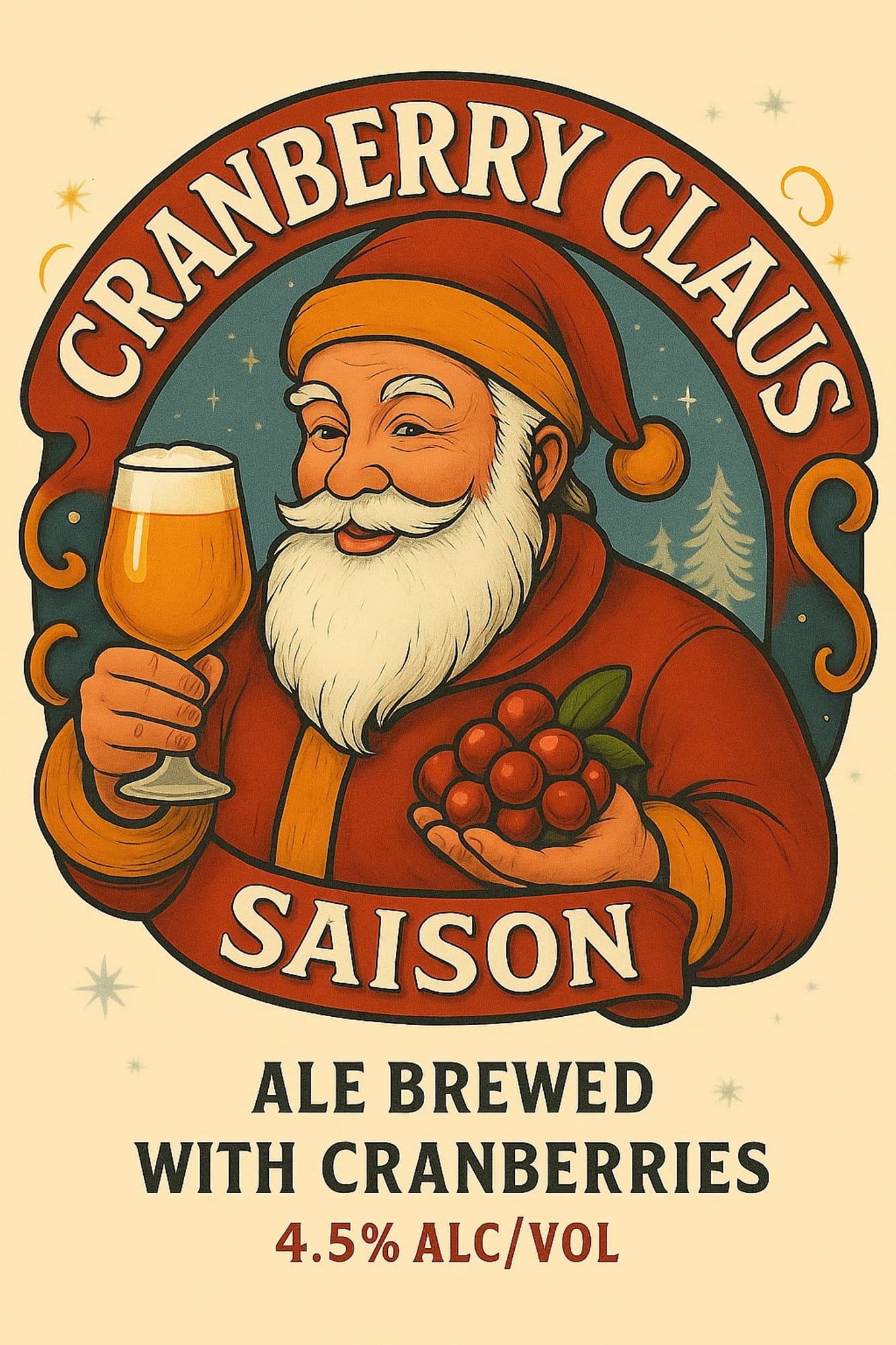 Cranberry Claus by Central Waters Brewing Co. - beer label