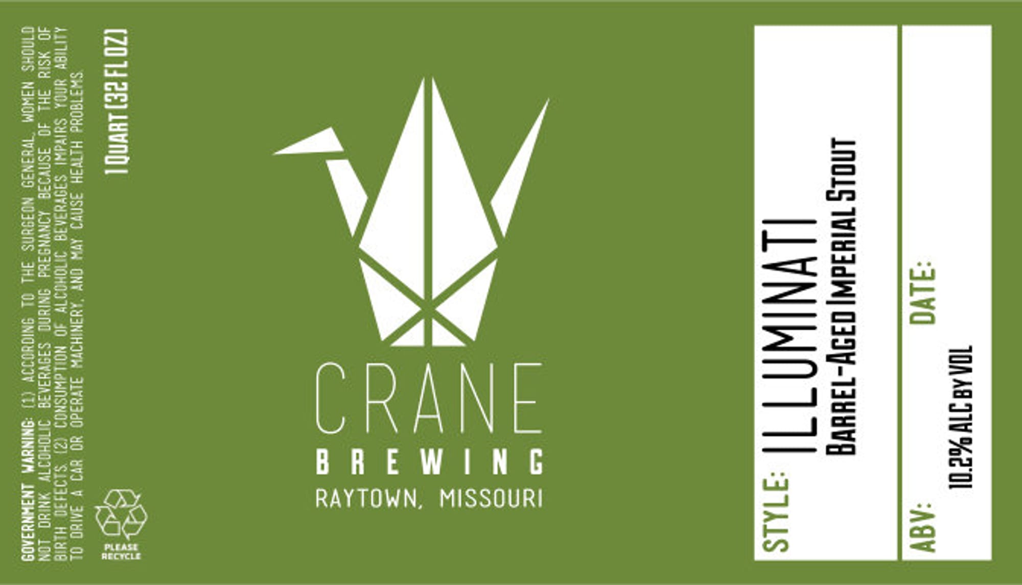Illuminati Barrel-Aged Imperial Stout by Crane Brewing - beer label