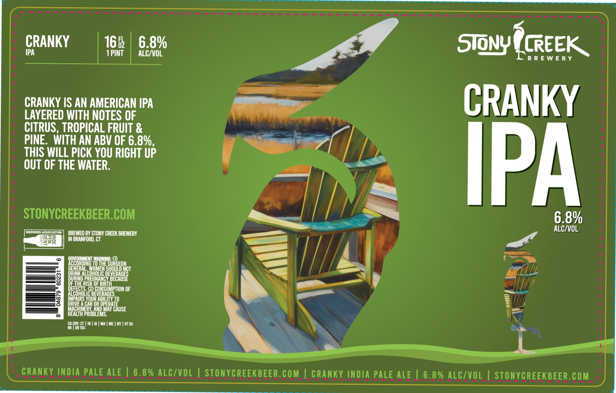 Cranky IPA by Stony Creek Brewery - beer label