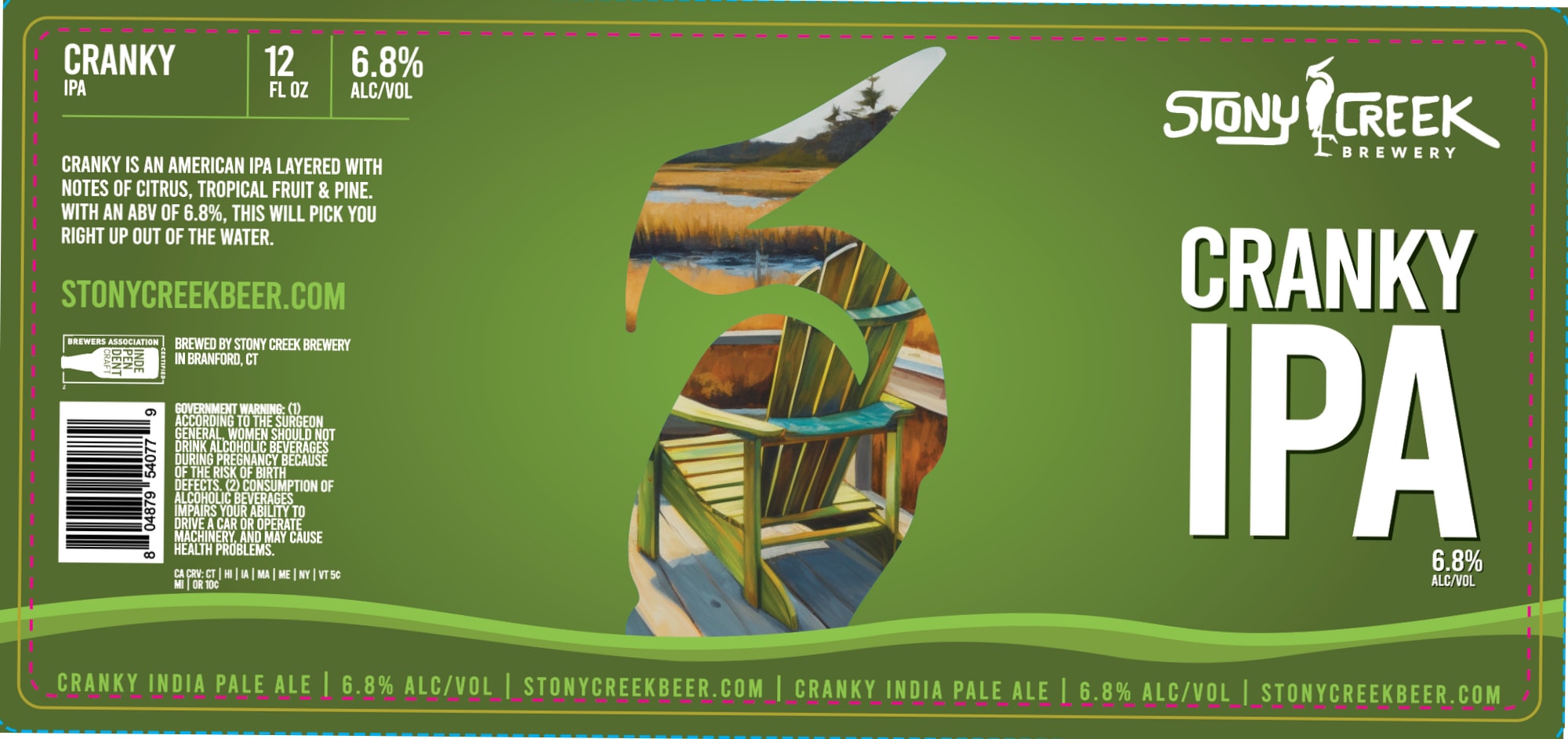 Cranky IPA by Stony Creek Brewery - beer label