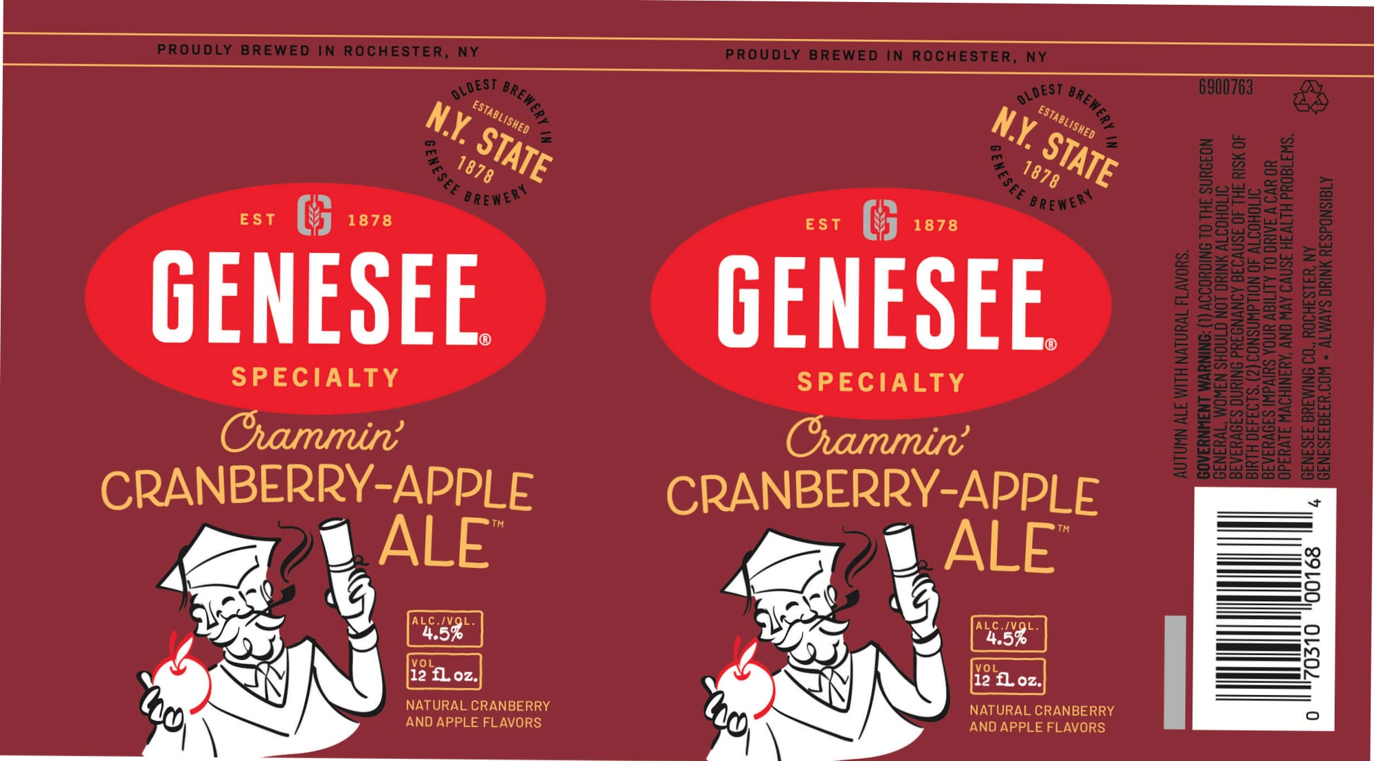 Cranmin’ Apple Ale by Genesee Brewing Co. - beer label