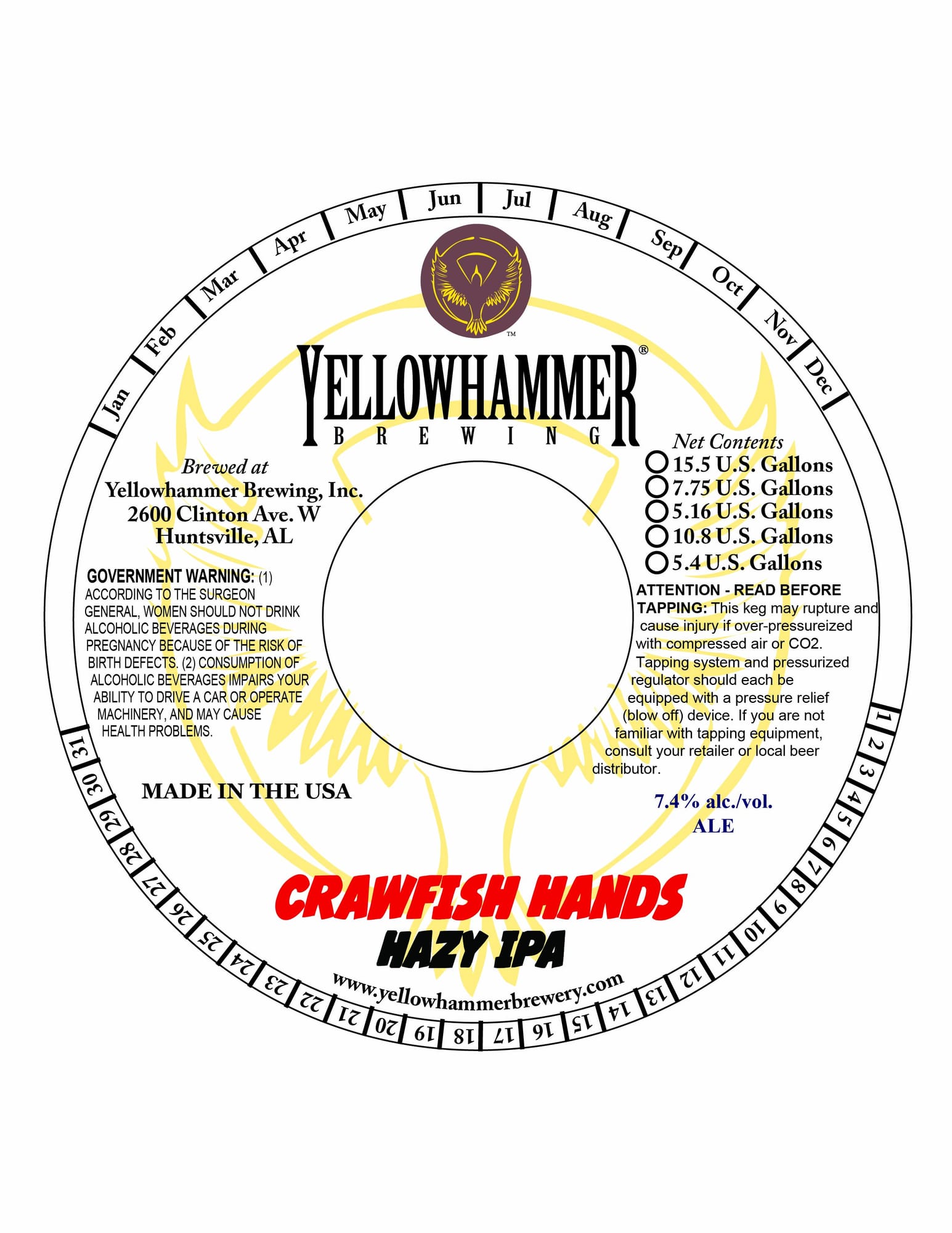 Crawfish Hands by Yellowhammer Brewing - beer label