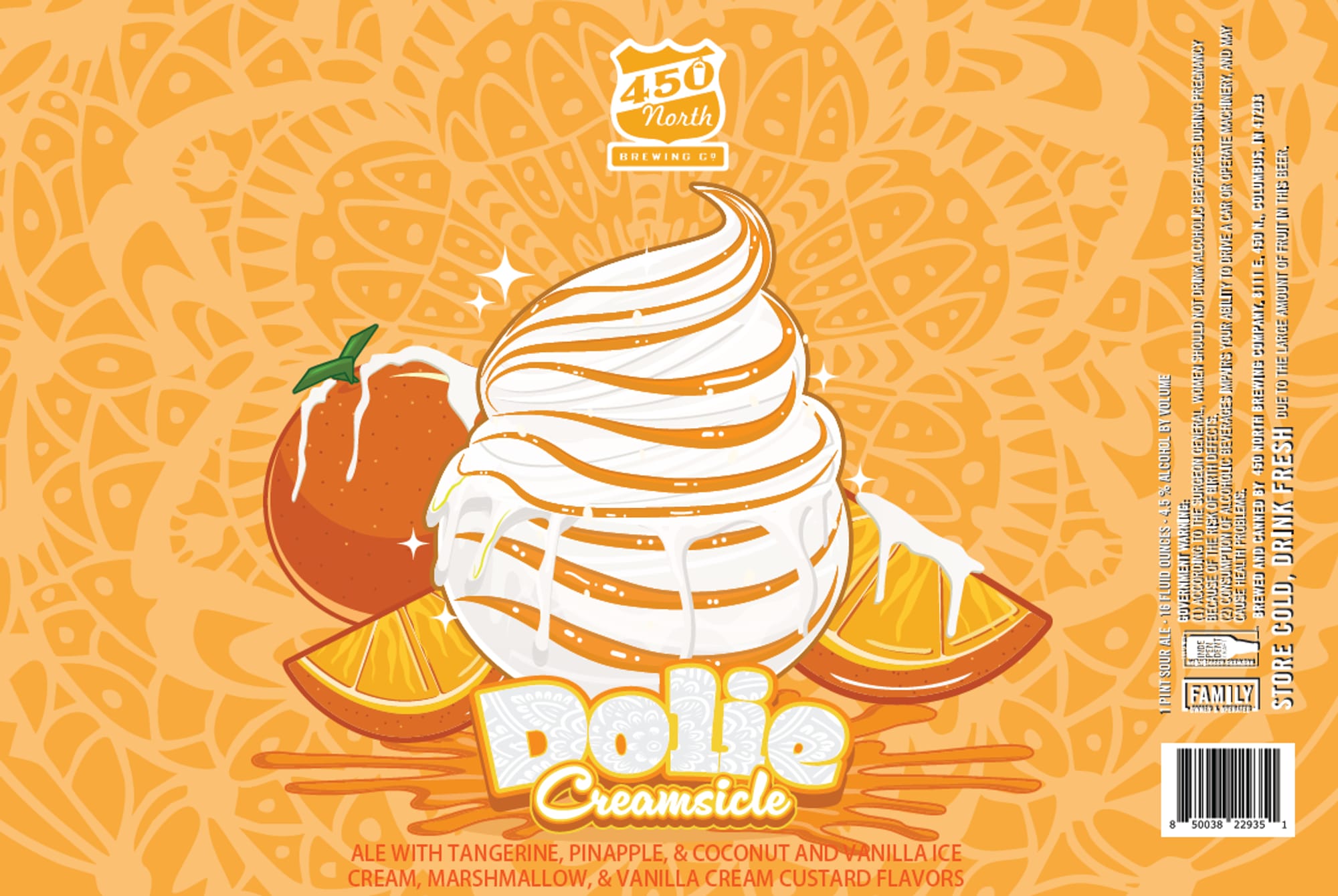 Creamsicle by 450 North Brewing Co. - beer label