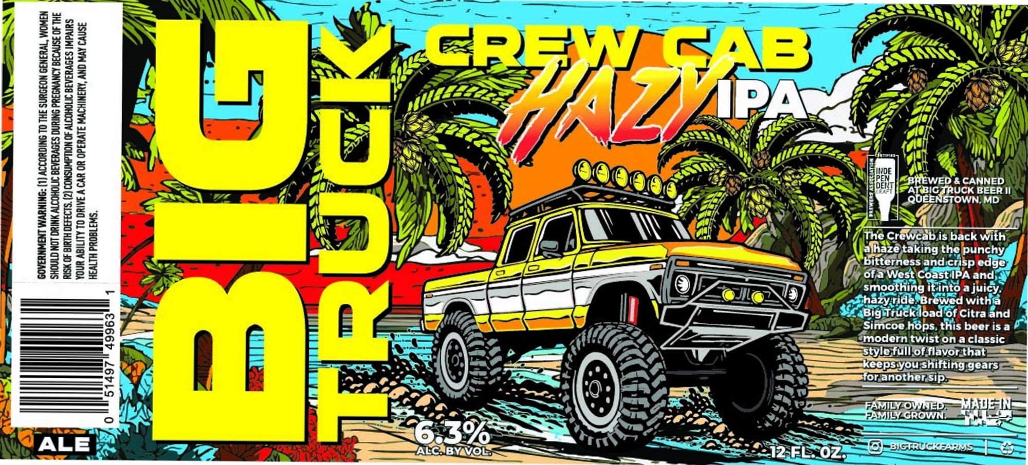 Crew Cab Hazy IPA by Big Truck Brews - beer label