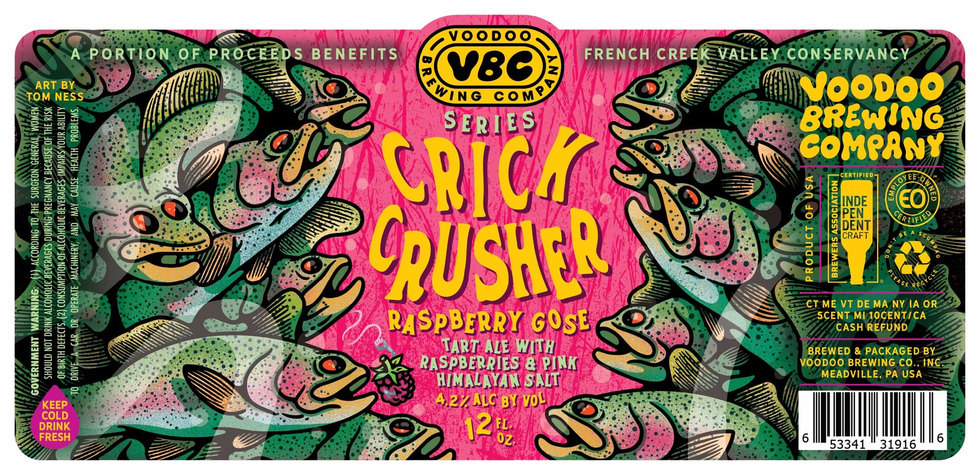 Crick Crusher by Voodoo Brewing Co. - beer label