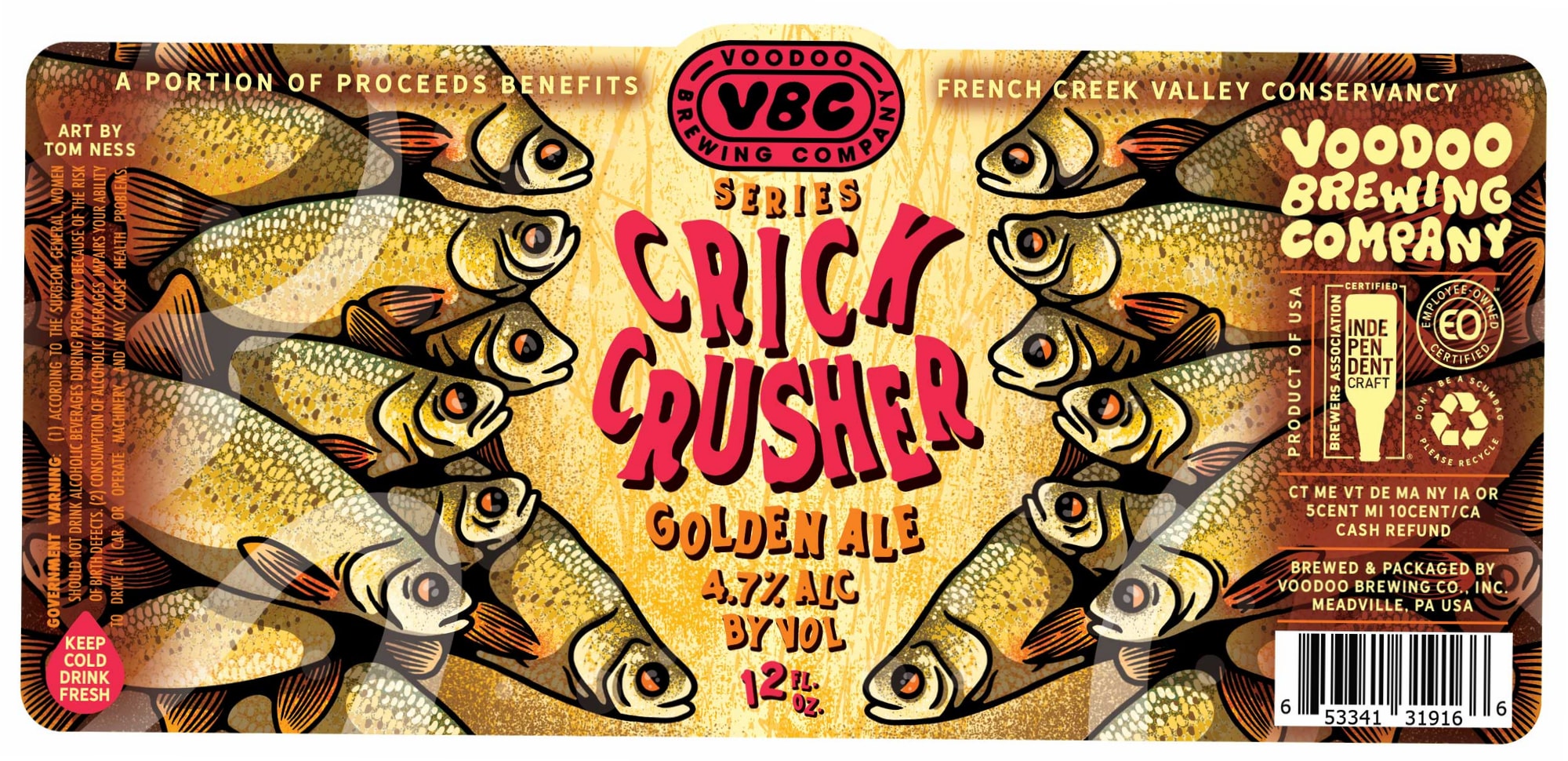 Crick Crusher by Voodoo Brewing Company - beer label