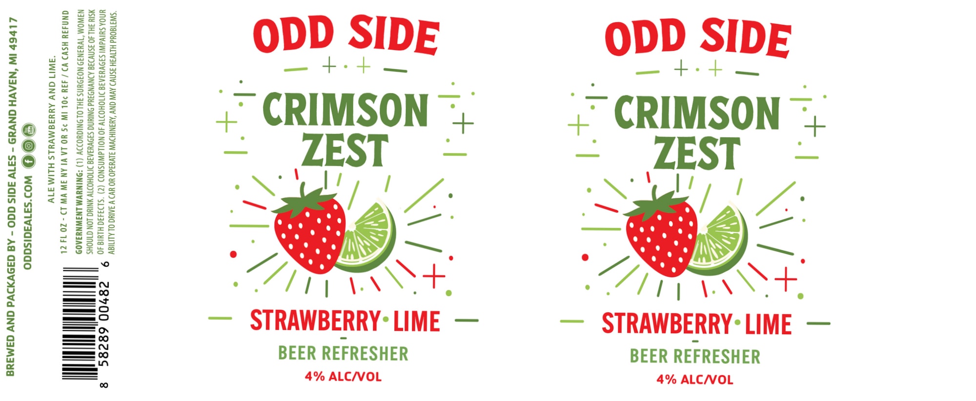 Crimson Zest by Odd Side Ales - beer label