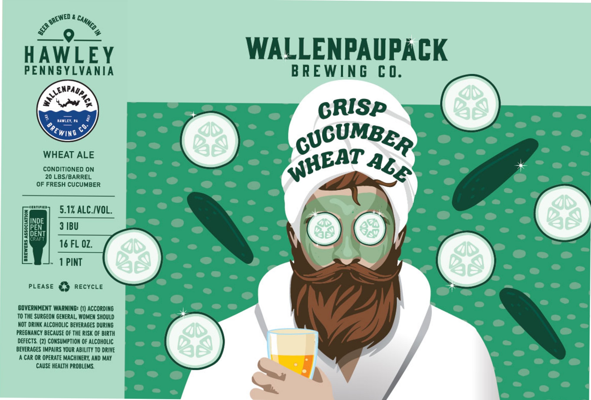 Crisp Cucumber Wheat Ale by Wallenpaupack Brewing Co. - beer label