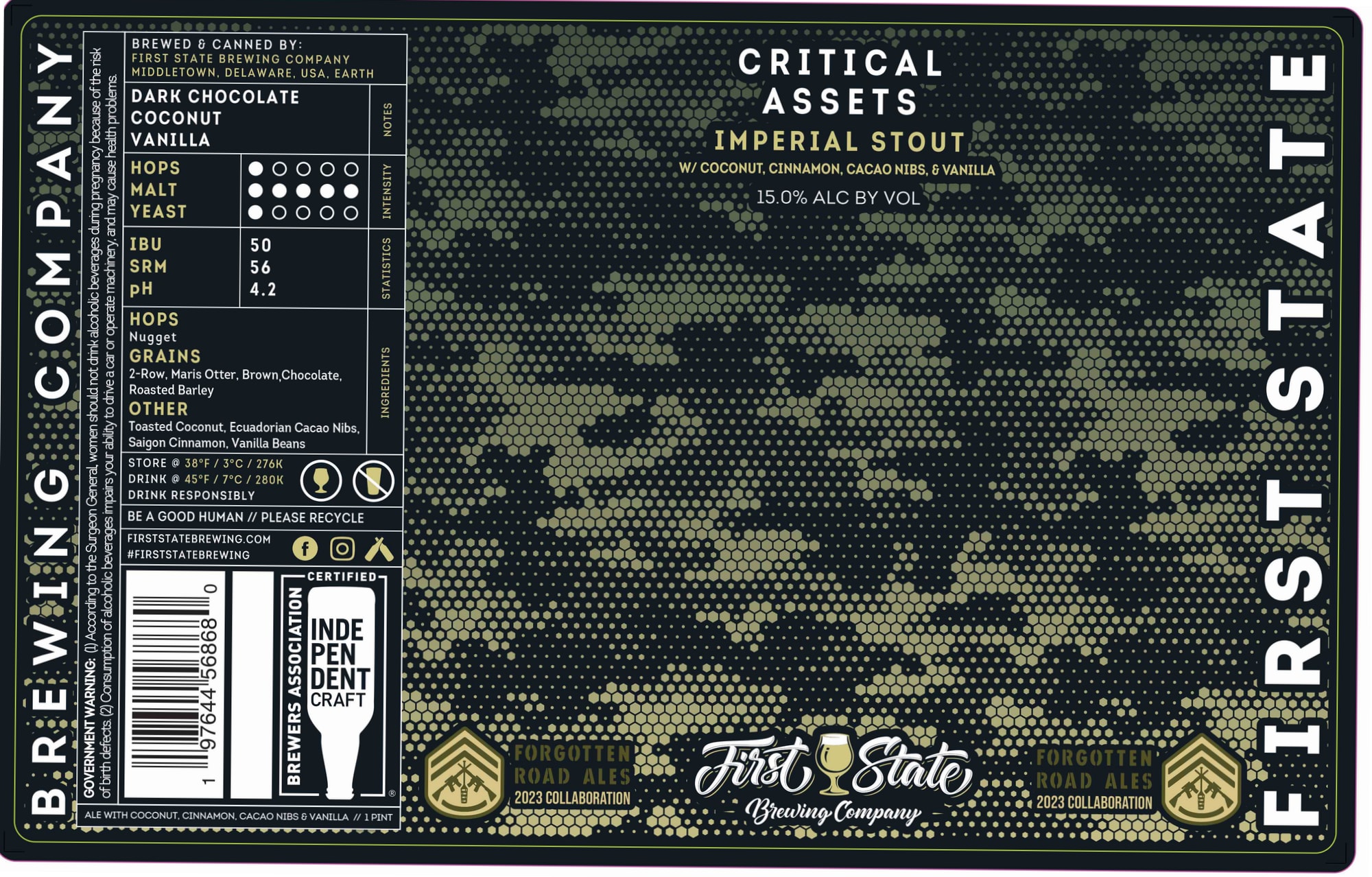 Critical Assets by First State Brewing Company - beer label