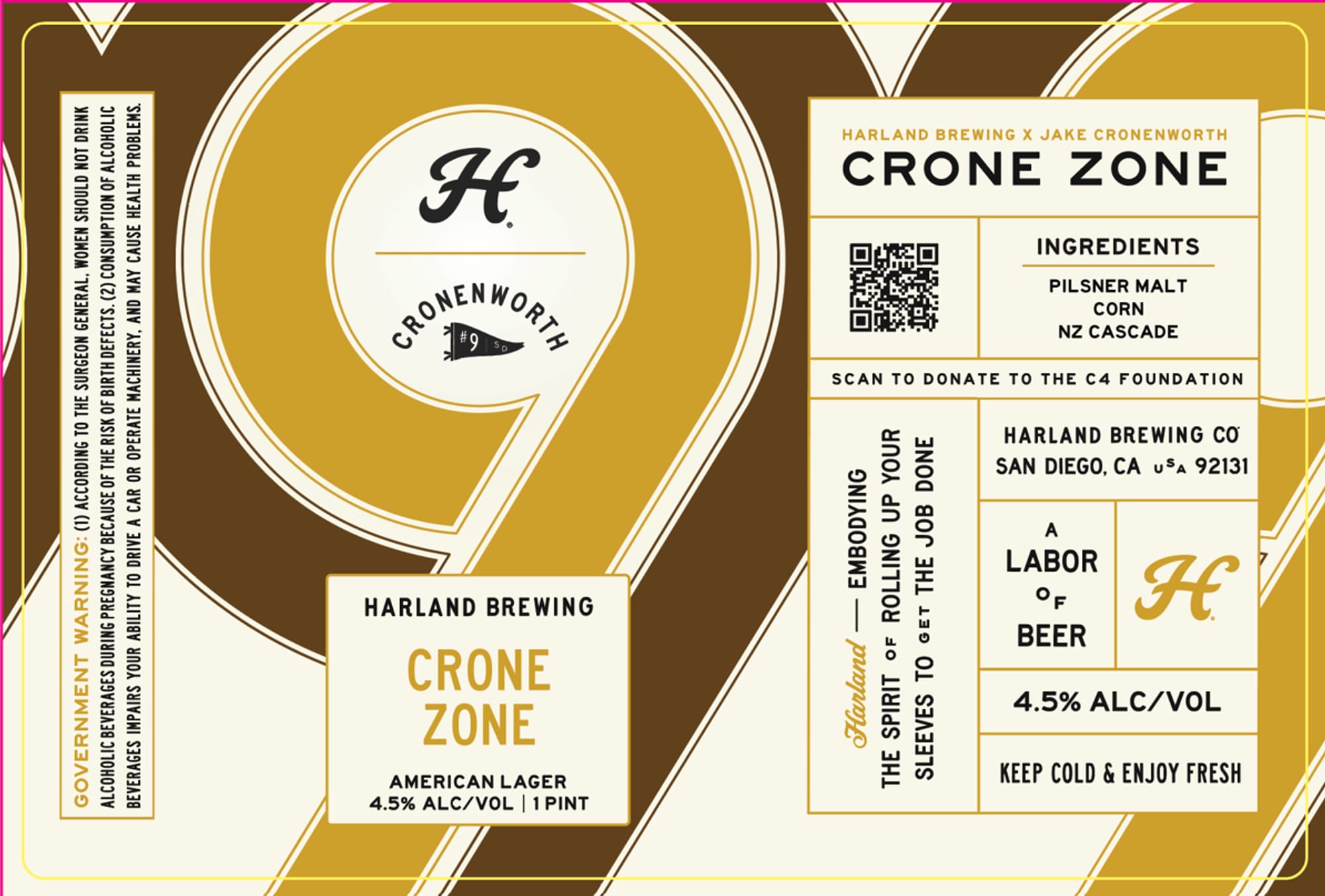 Crone Zone by Harland Brewing Co. - beer label