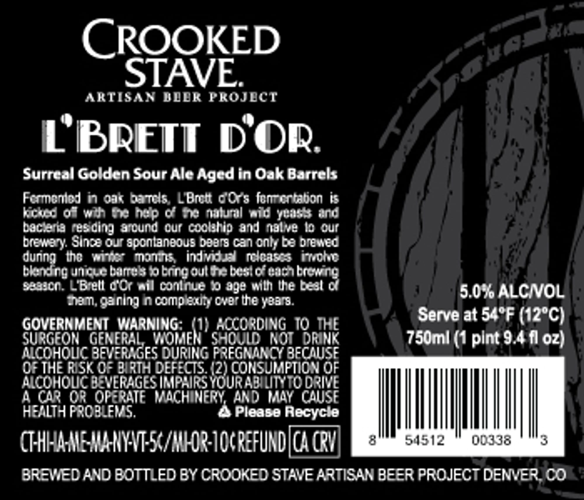 L’Brett d’Or by Crooked Stave Artisan Beer Project - beer label