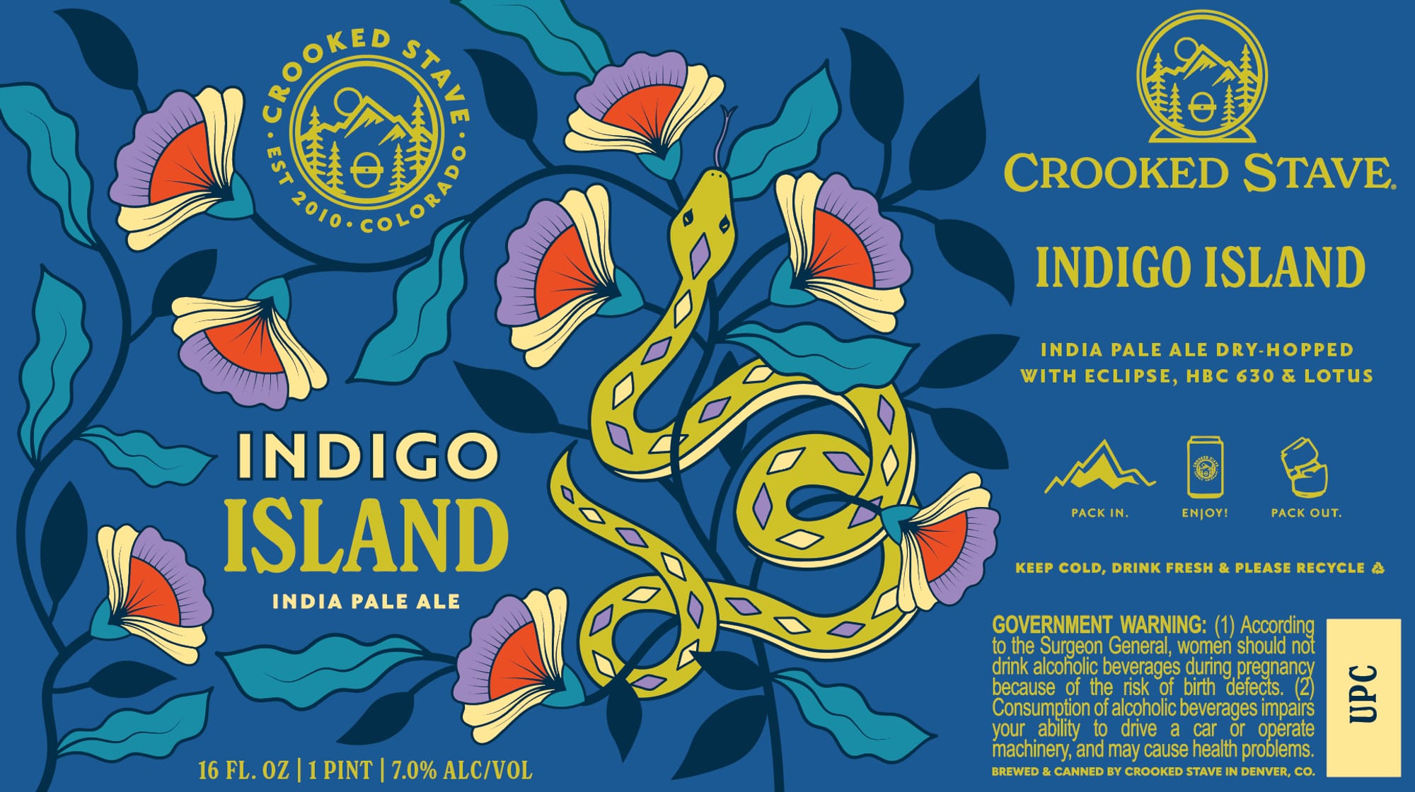 Indigo Island by Crooked Stave - beer label
