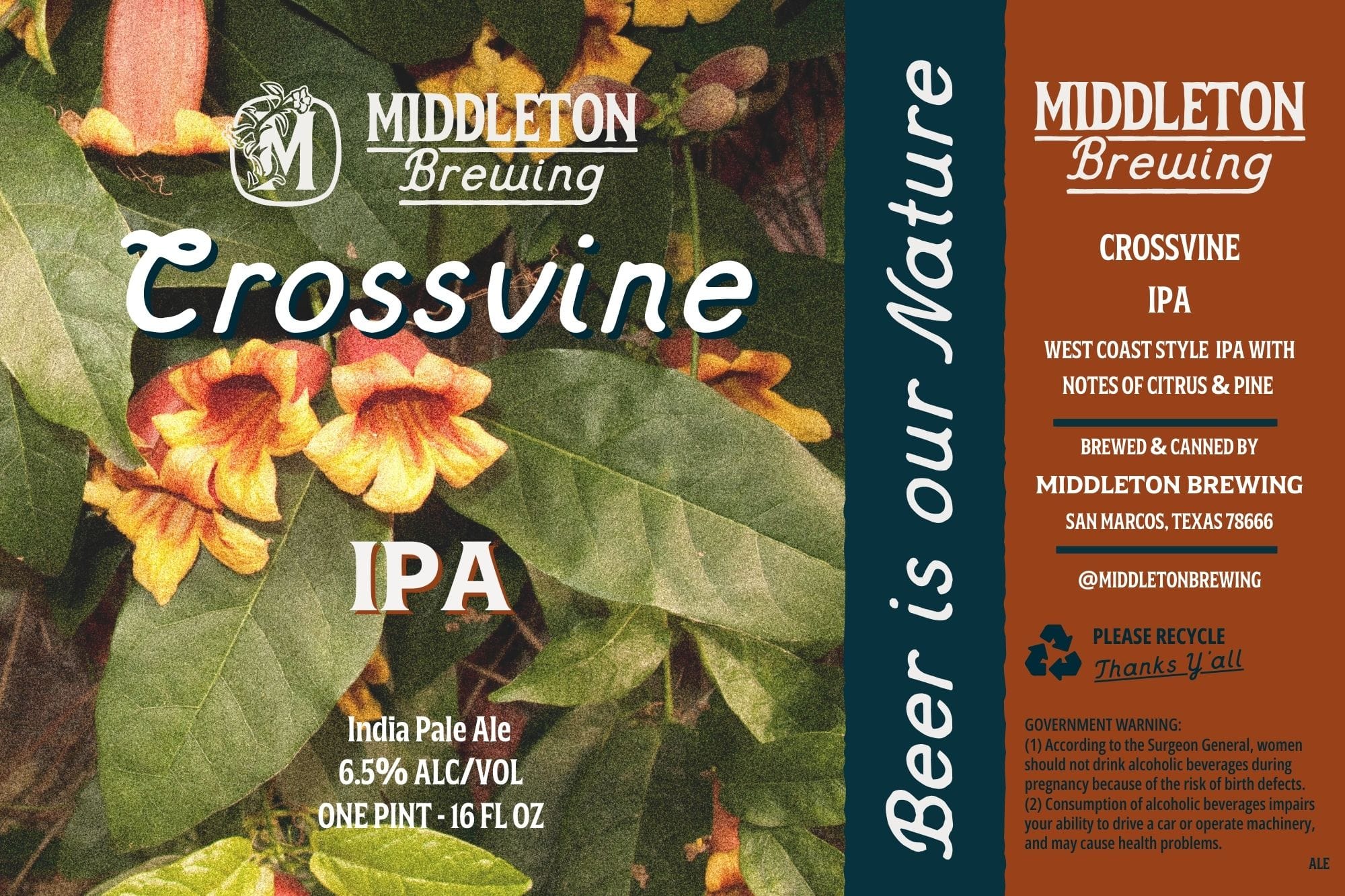 Crossvine by Middleton Brewing - beer label