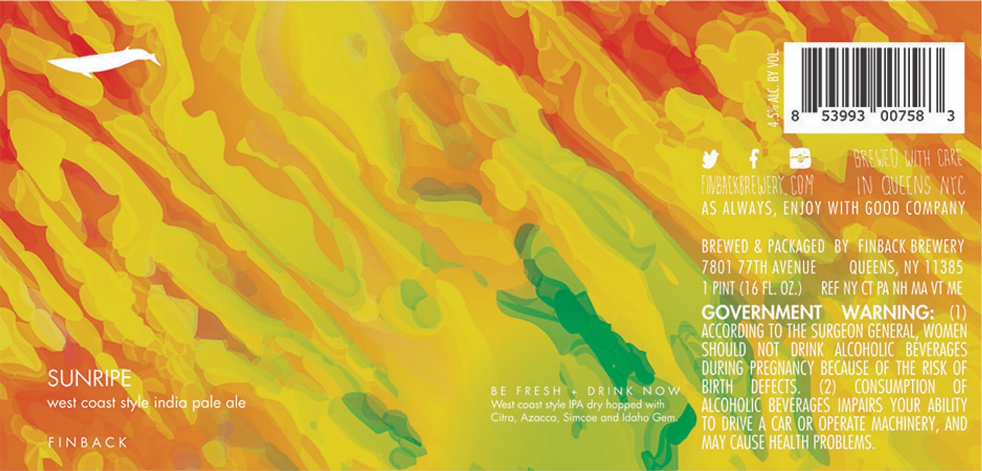 Crowded Slope by Finback Brewery - beer label