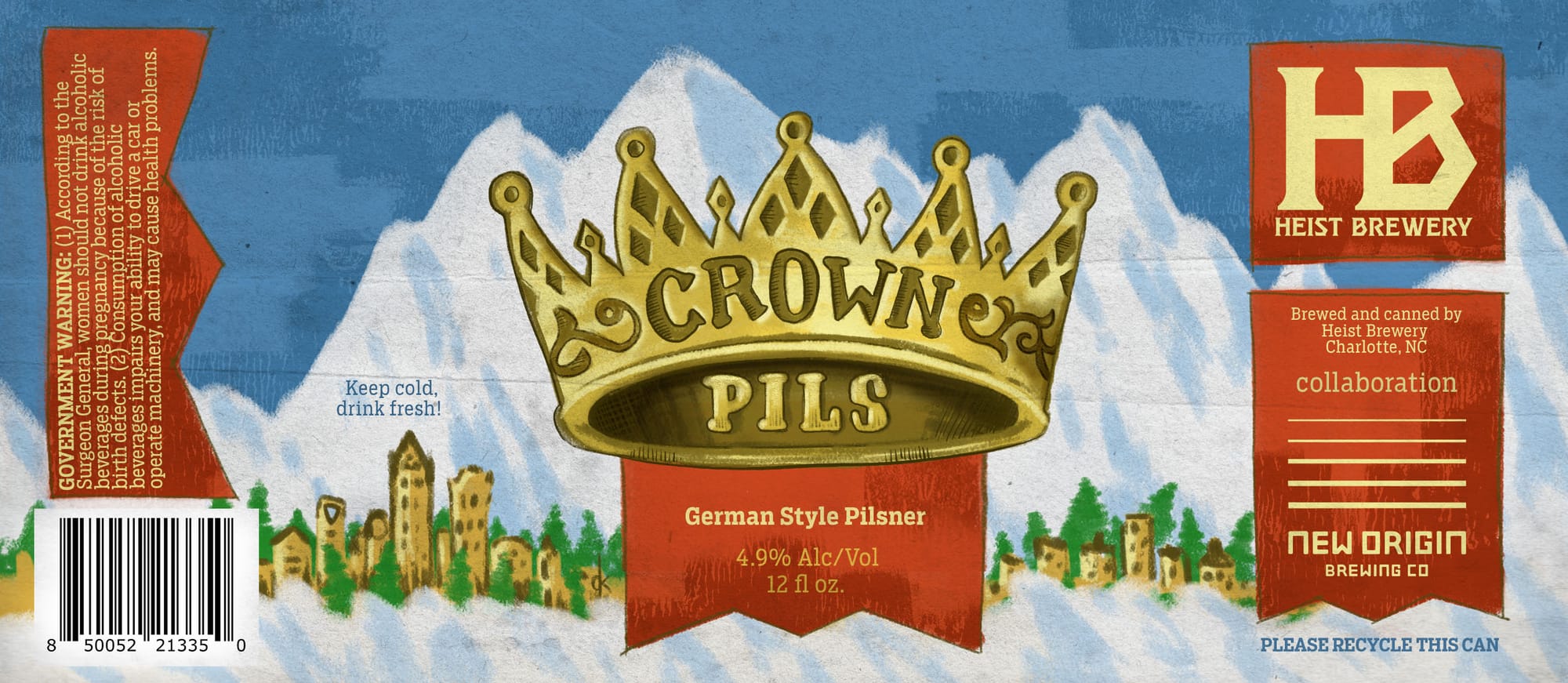 Crown Pils by Heist Brewery - beer label