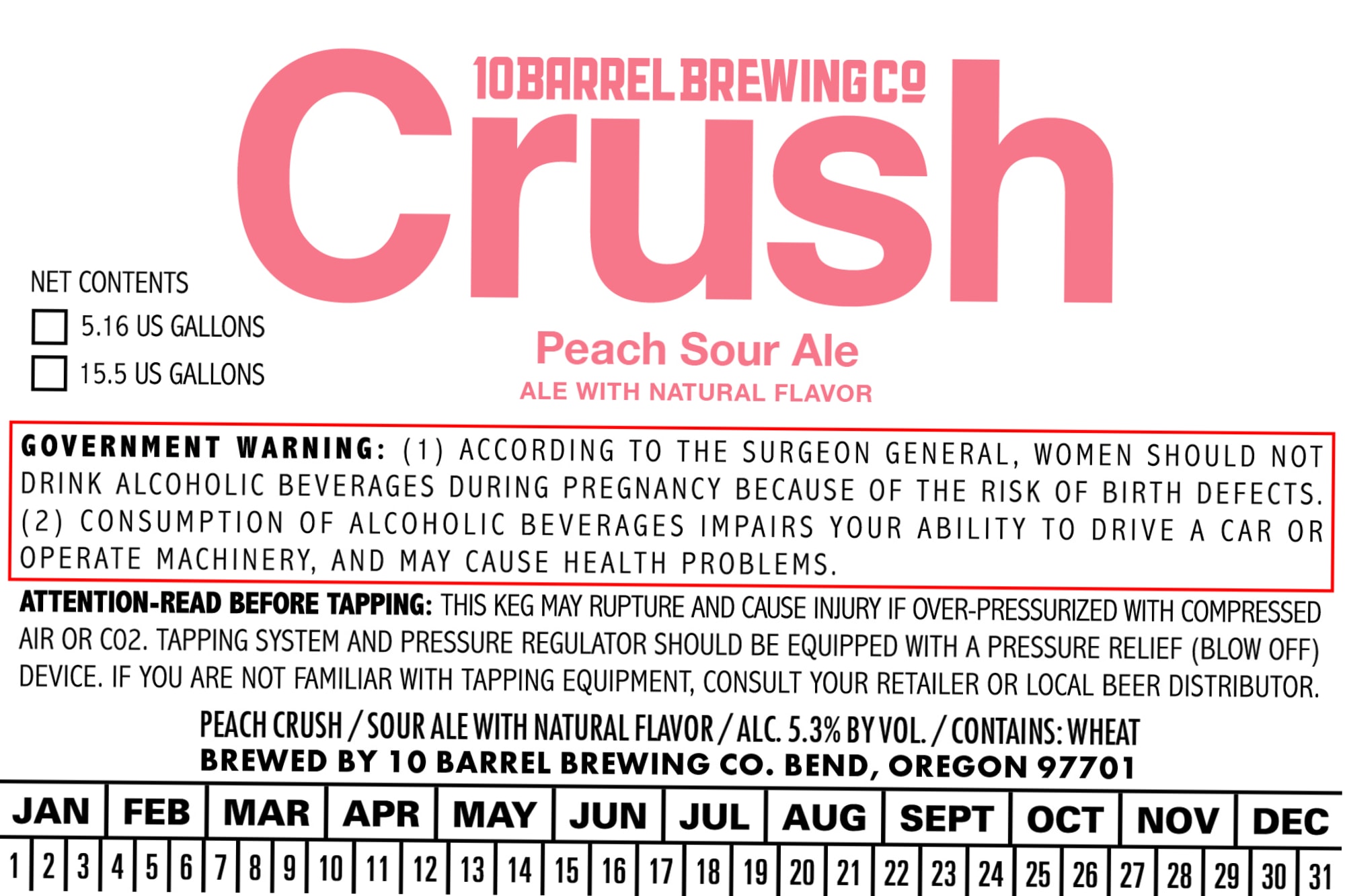Crush by 10 Barrel Brewing Co. - beer label