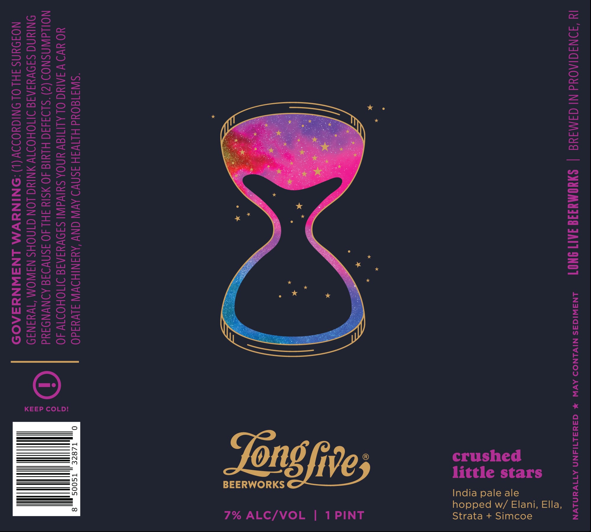 crushed stars by Long Live Beerworks - beer label